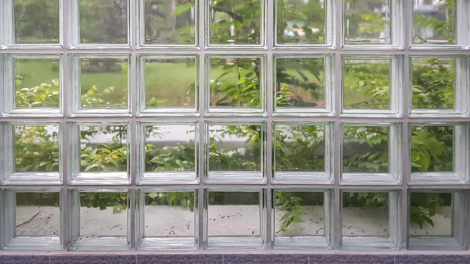 Glass blocks shop wall