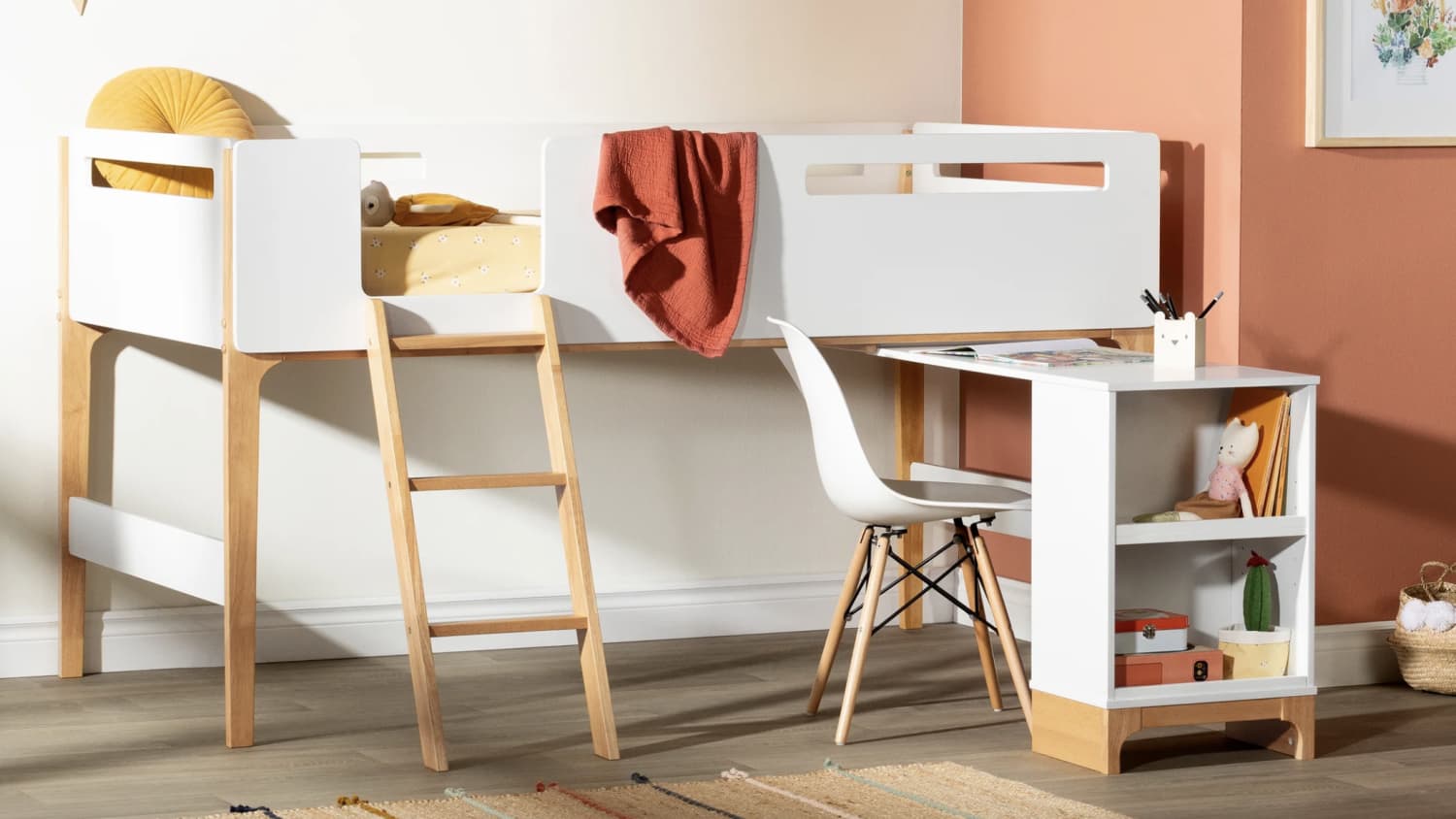 Kids bunk bed and best sale desk