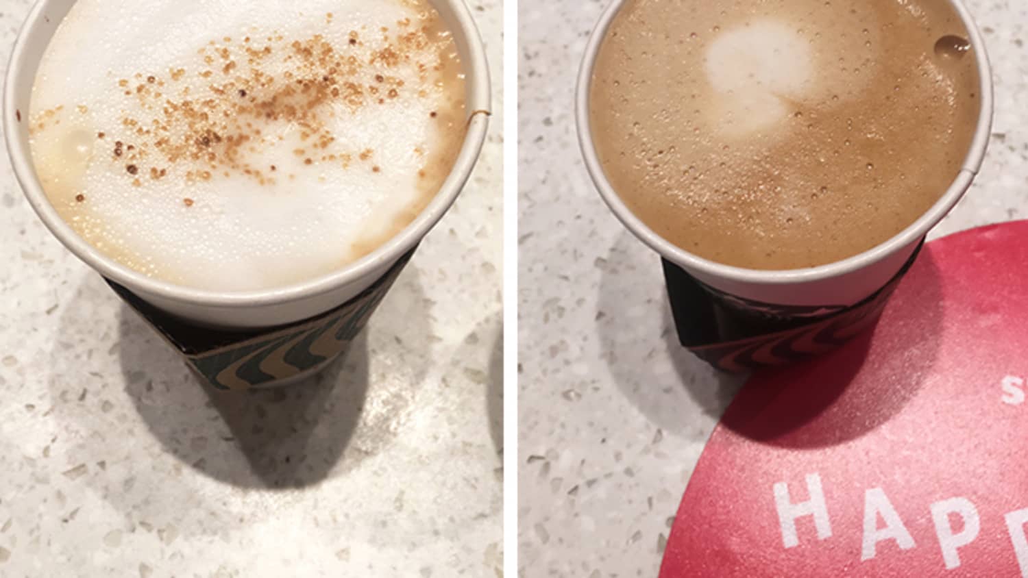 I Tried The Almondmilk Honey Flat White And The Coconutmilk Latte From Starbucks Kitchn