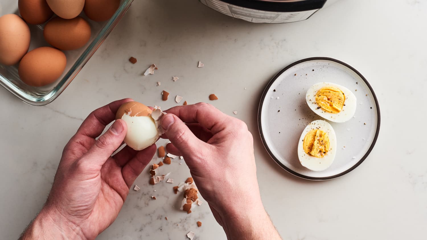 Peel Eggs Instant Pot Qt Hard Boiled Eggs Boiled Egg Peeler Egg