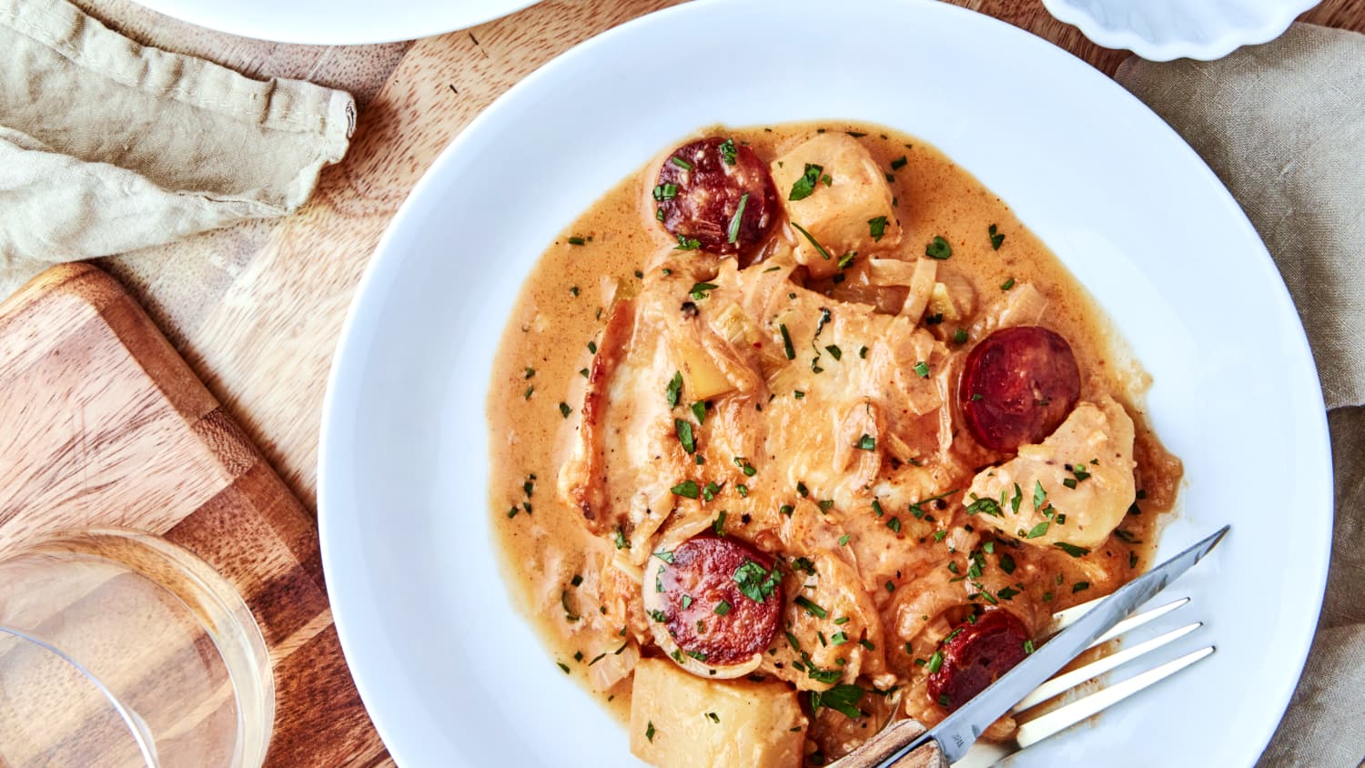 Creamy Chicken With Potatoes Chorizo And Leeks Kitchn