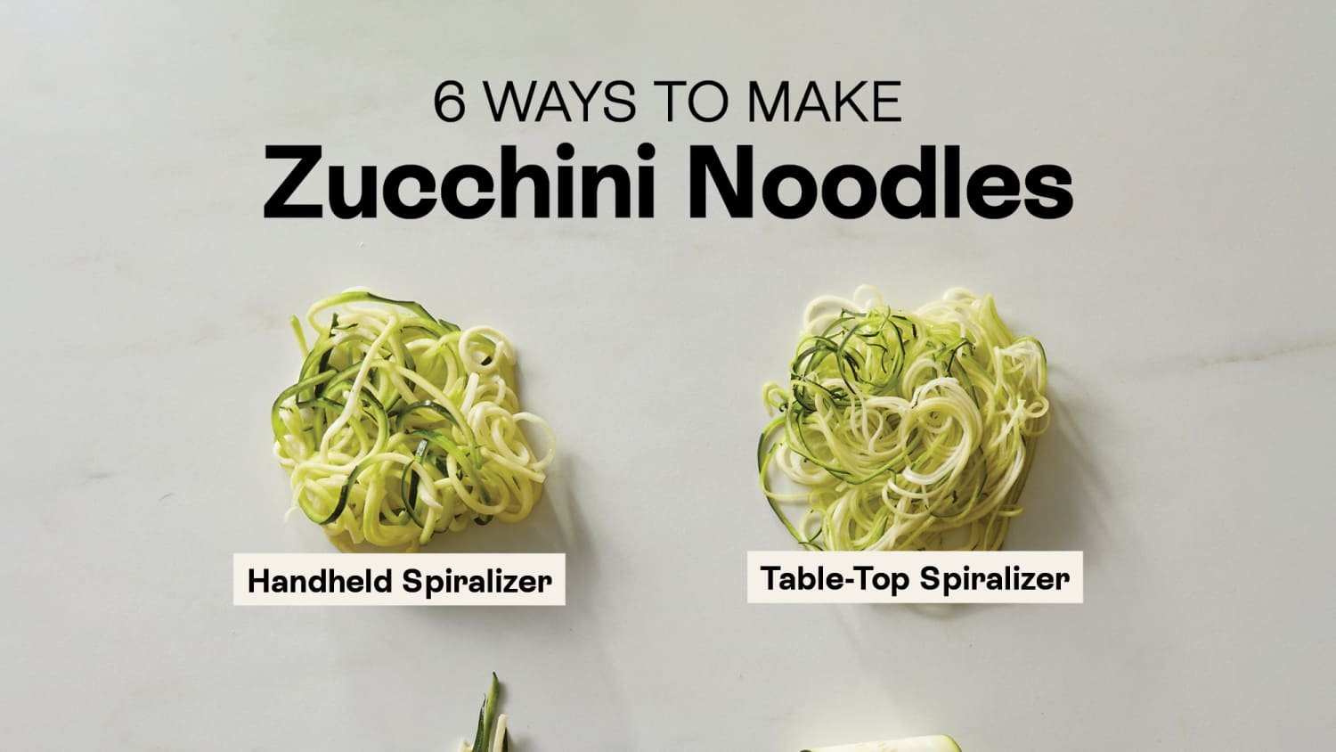 Making zucchini noodles with spiral vegetable slicer Stock Photo