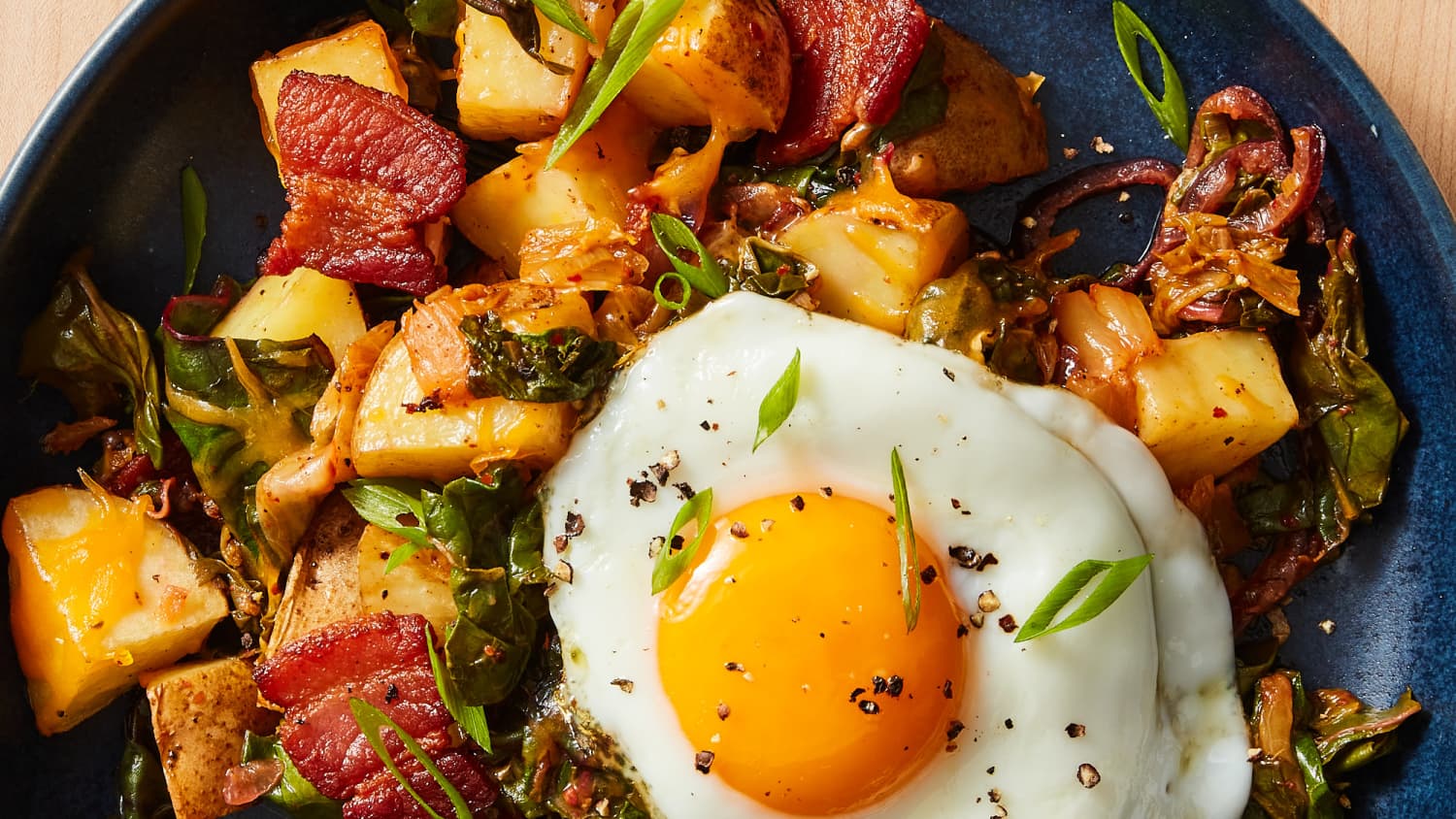 Simple Cheesy Skillet Hash Browns and Eggs