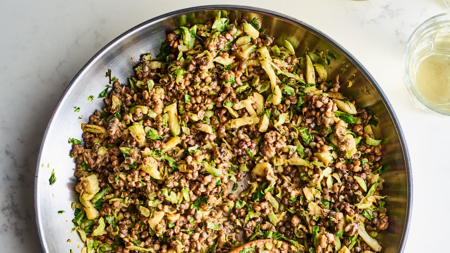 Trader Joe S Dinner Idea Warm Brussels Sprouts And Lentil Salad
