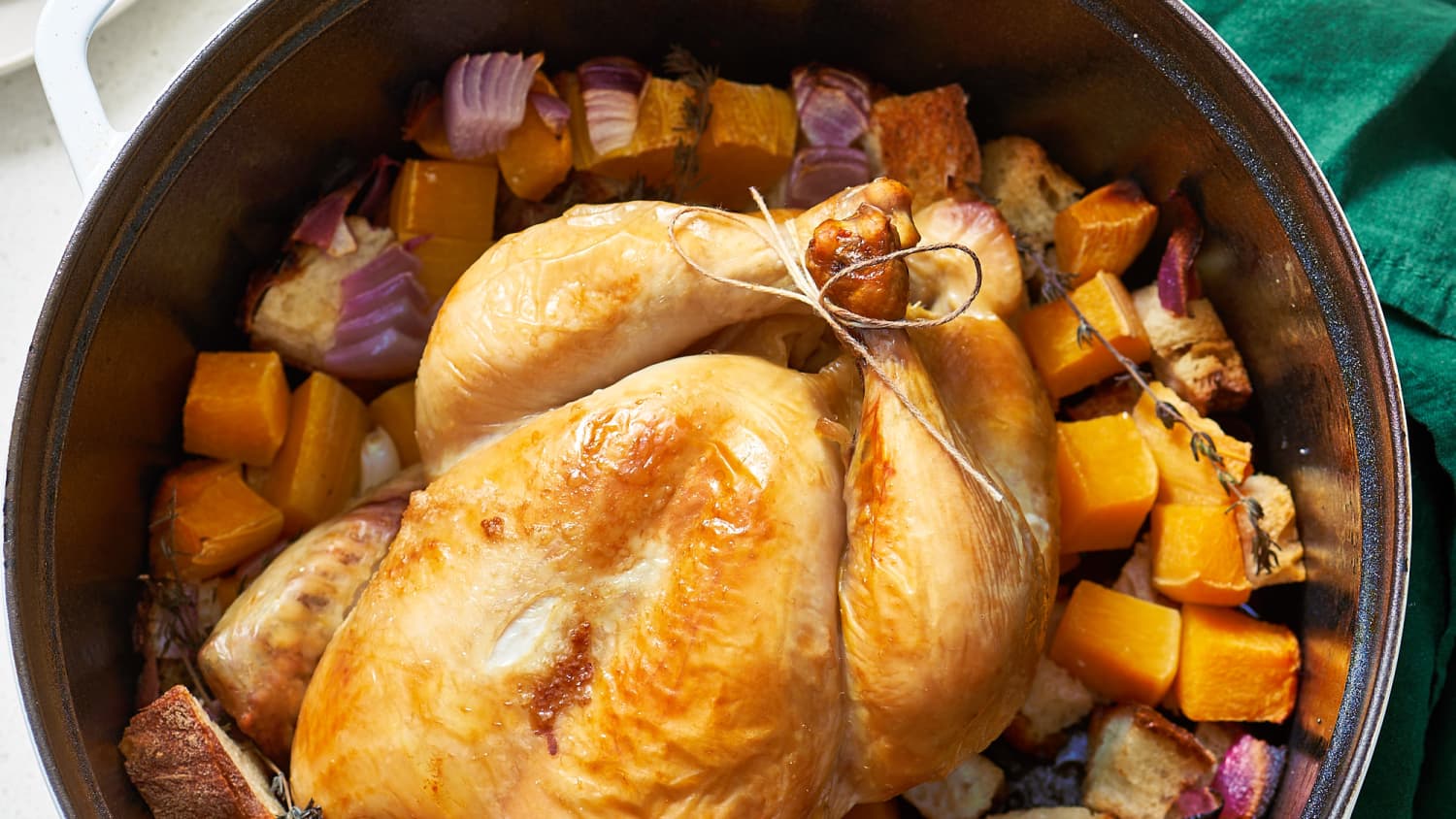 A Whole Roasted Chicken Dinner In A Dutch Oven Kitchn