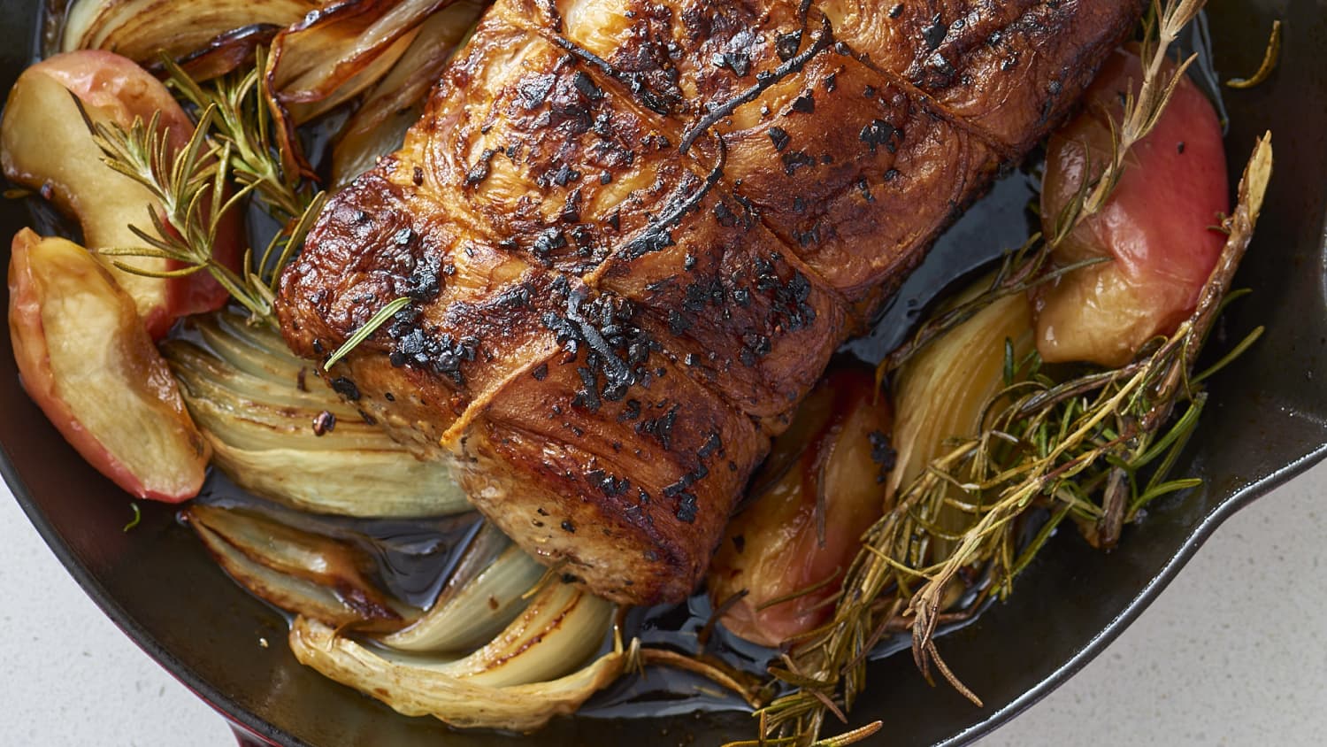 How To Make A Juicy Pork Roast With Apples And Onions Kitchn