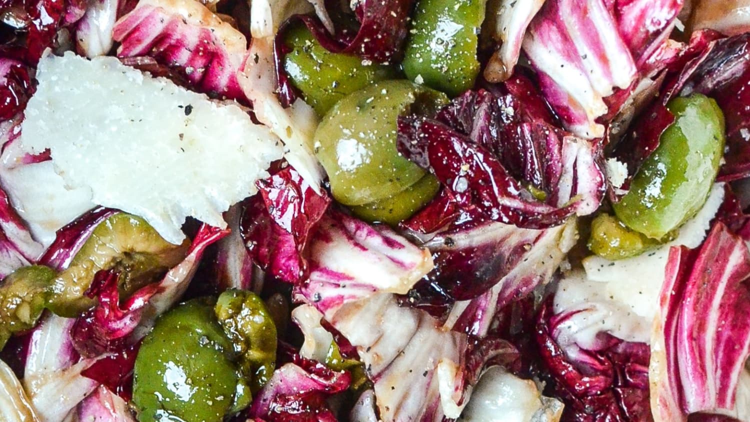 Fall Salad Recipe Radicchio Salad With Green Olives Parmesan