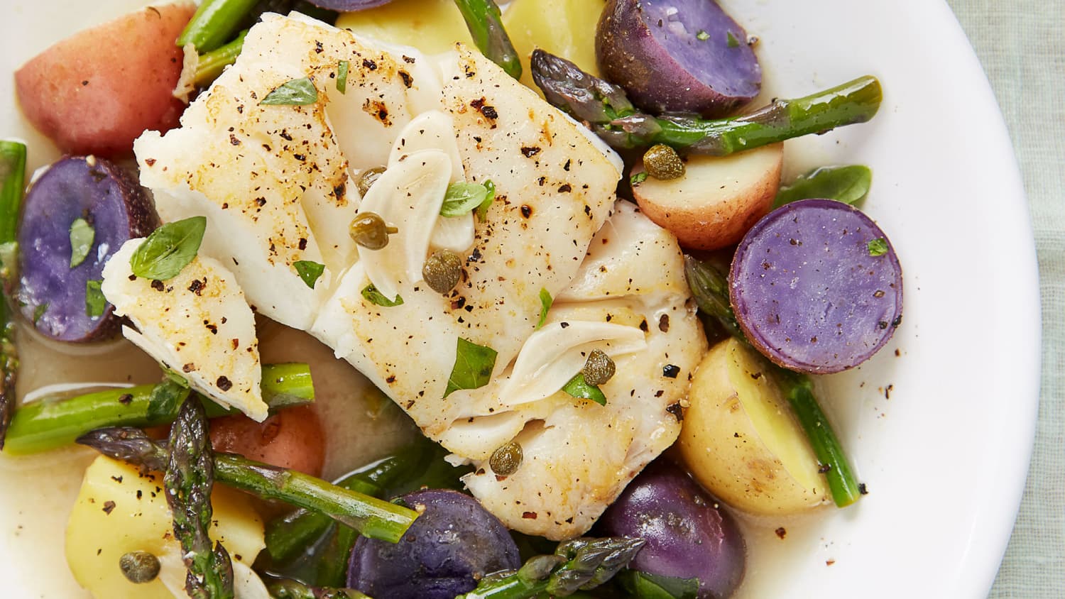 Recipe Skillet Braised Cod With Asparagus And Potatoes Kitchn This is an appetizer the adults in your family will love every bit as much as the kids. skillet braised cod with asparagus and potatoes