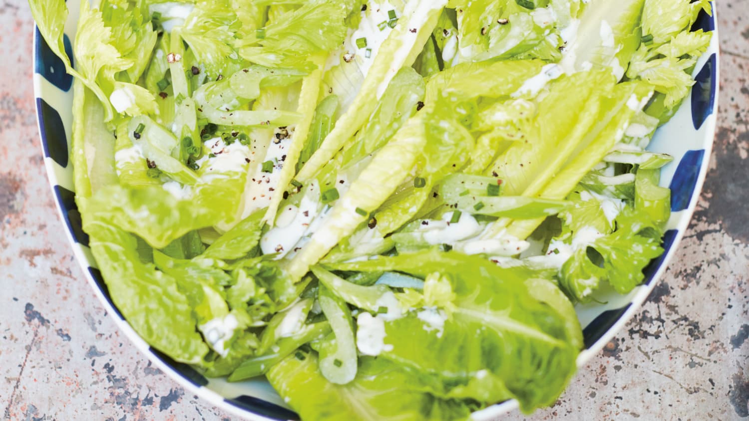 Romaine And Celery Salad With Buttermilk Ranch Dressing Kitchn