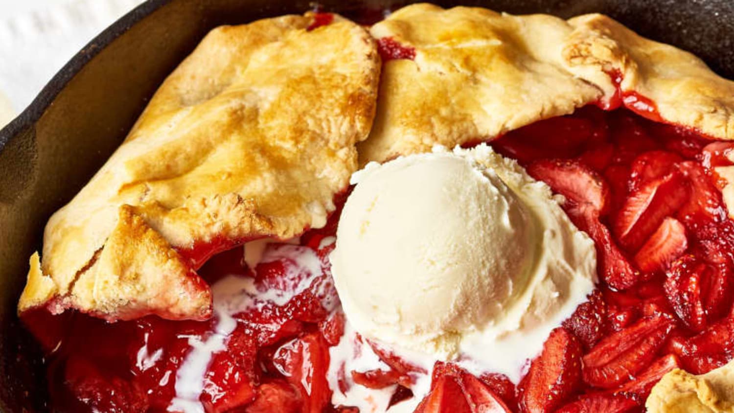 Strawberry Skillet Pie - Completely Delicious