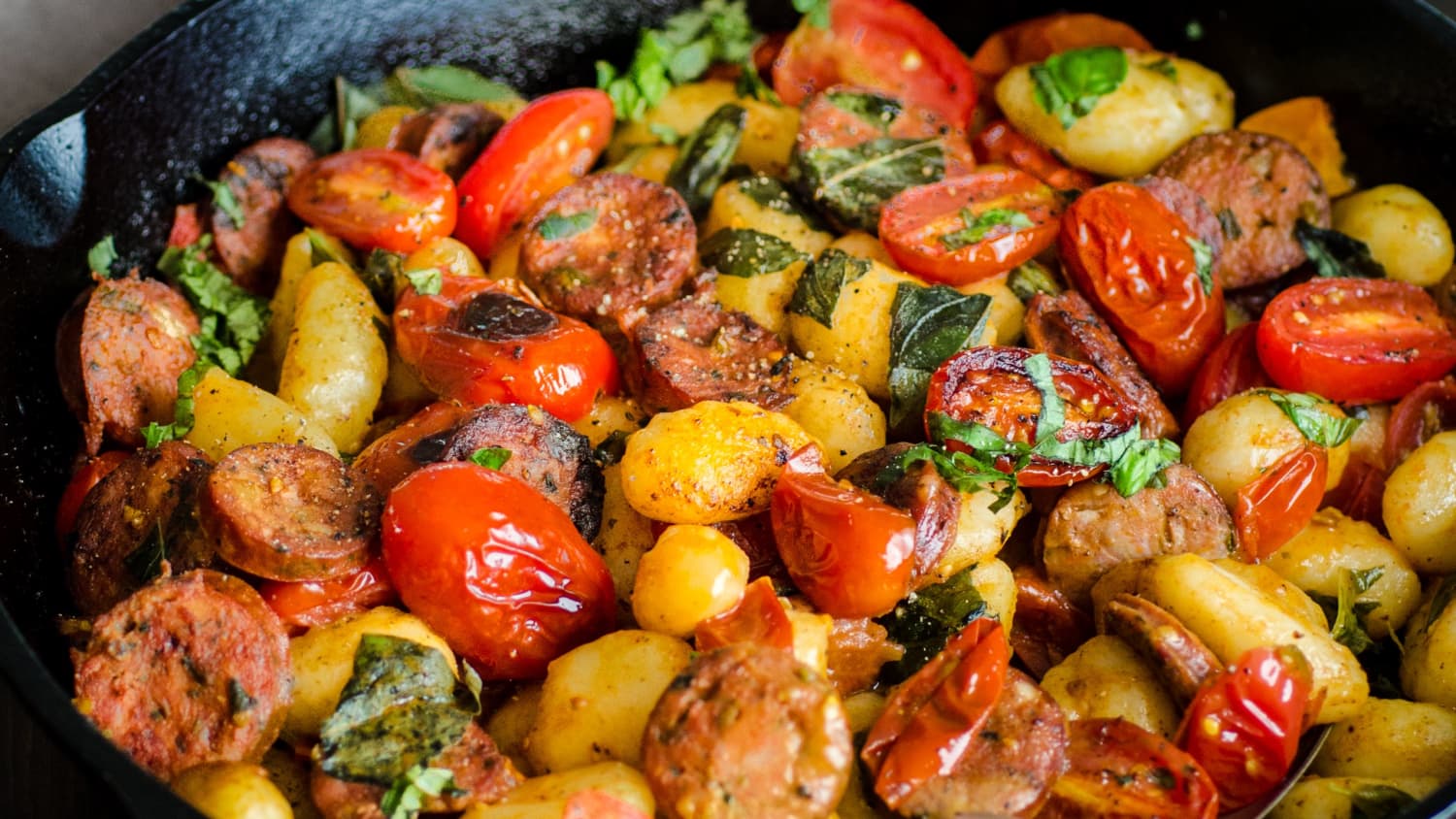 Recipe: Gnocchi Skillet with Chicken Sausage & Tomatoes | Recipe Cart | Recipe Cart