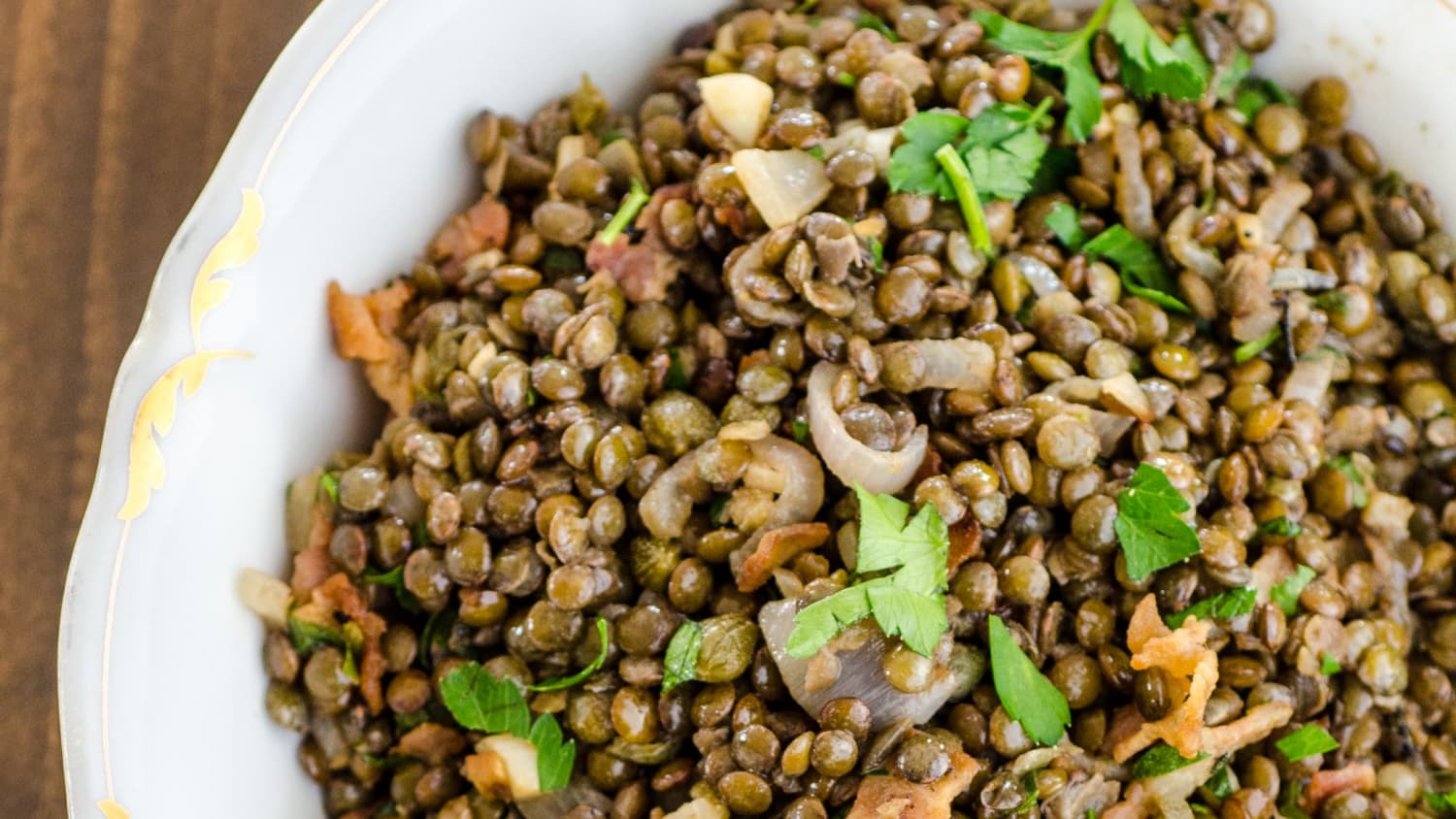 Recipe Warm French Lentil Salad With Bacon Herbs Kitchn