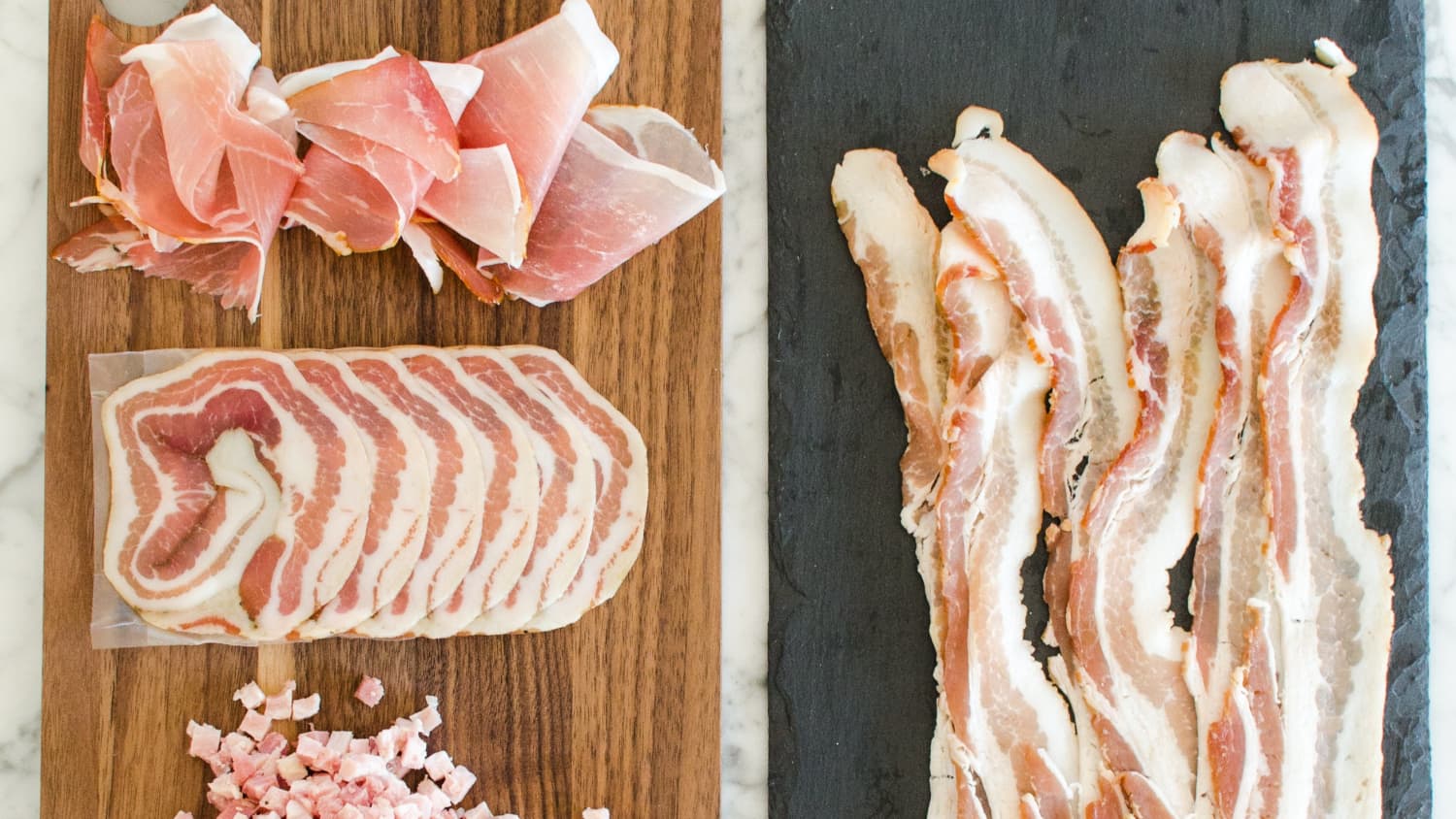 What S The Difference Between Bacon Pancetta And Prosciutto Kitchn