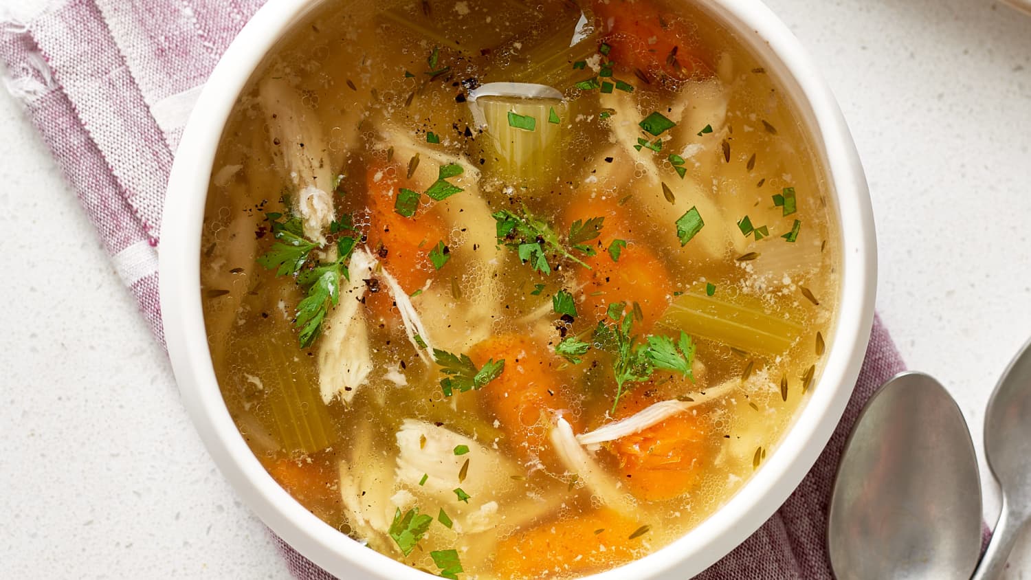 Slow Roasted Whole Chicken Soup - Coziest & Easiest Homemade Soup!!