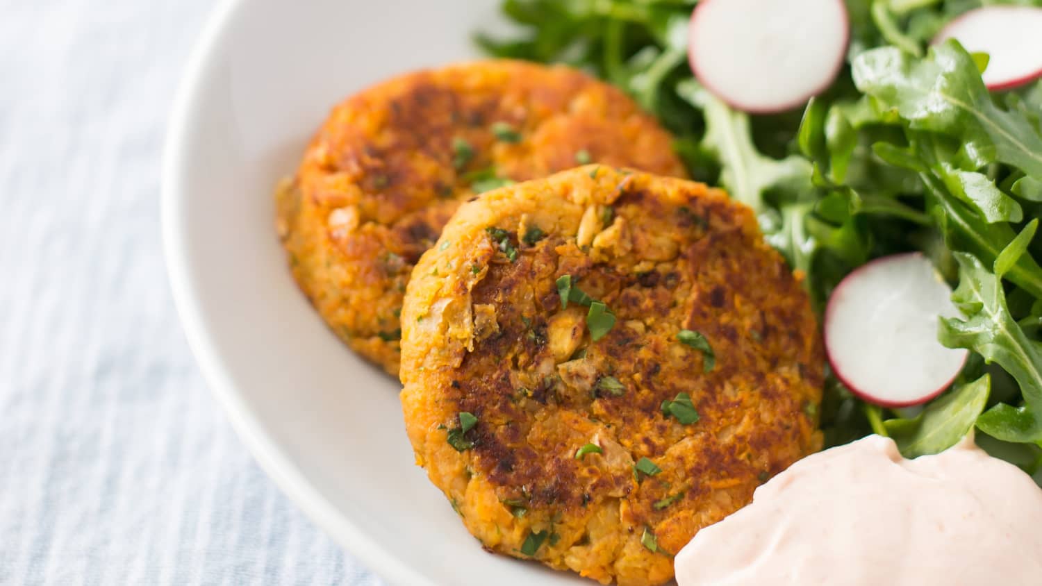 Sweet Potato And Chickpea Patties Sweet Potato Chickpea Patties With Sriracha Yogurt Dip Kitchn