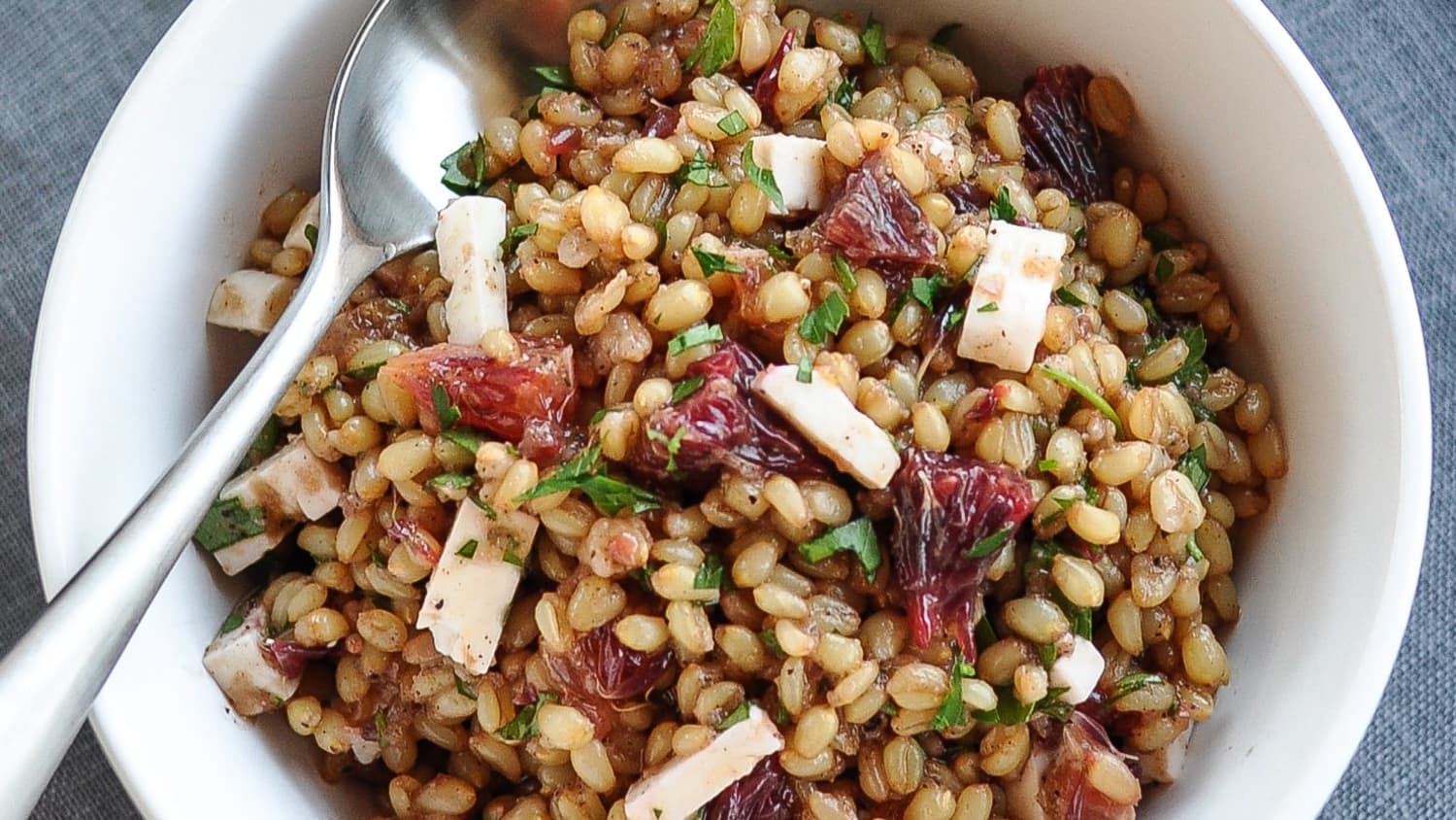 Recipe Wheat Berry Salad With Blood Oranges Feta Red Onion