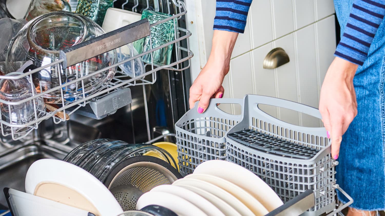 Dishwasher with 2025 door silverware basket