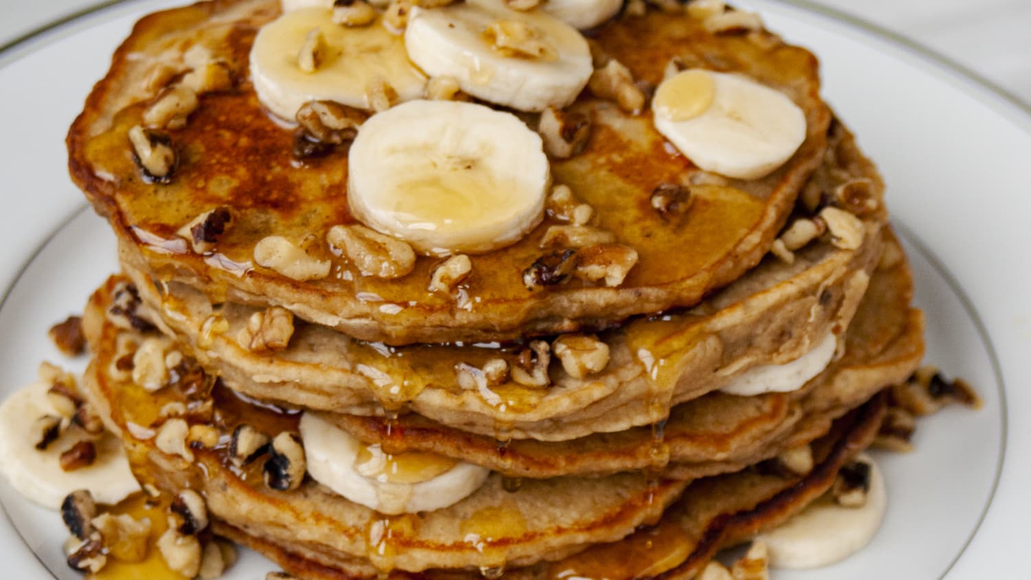 Crispy Buttery Banana Bread Pancakes