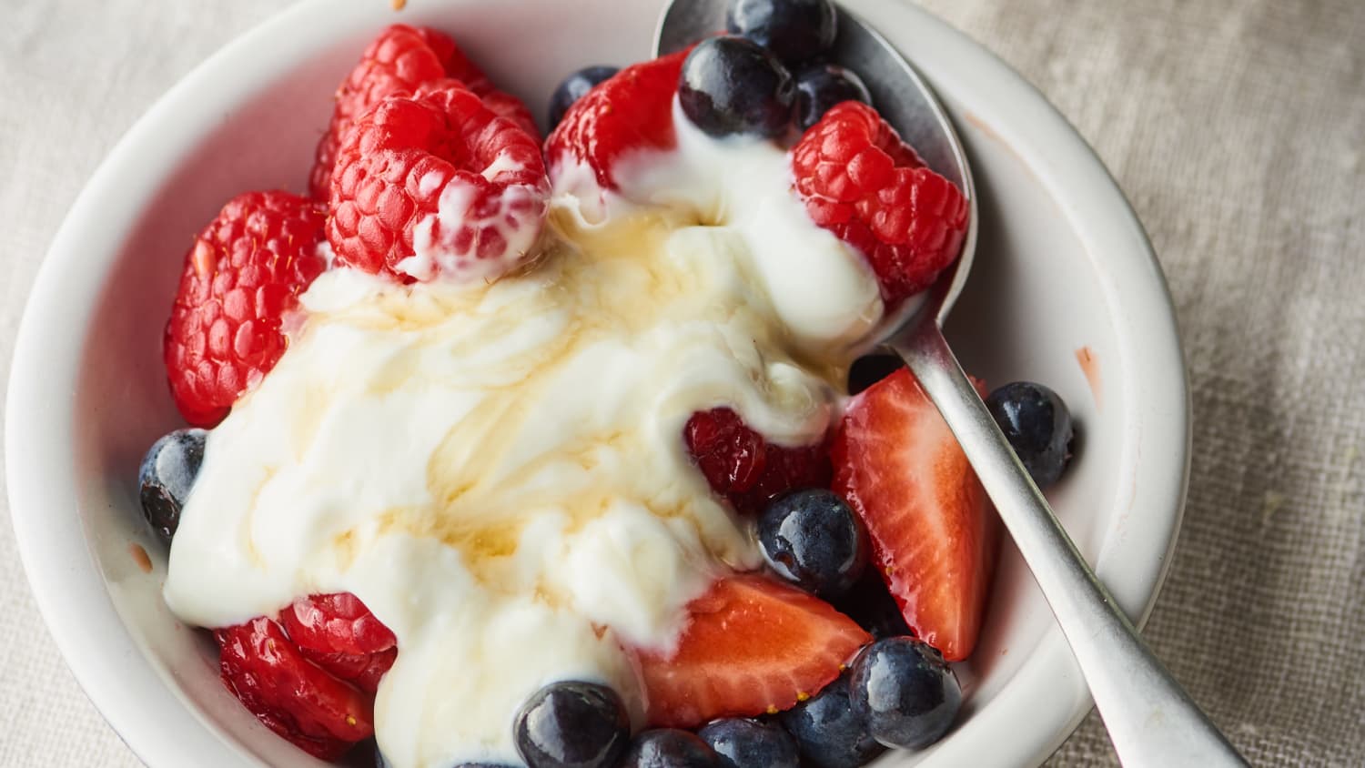 Balsamic Berries with Honey Yogurt