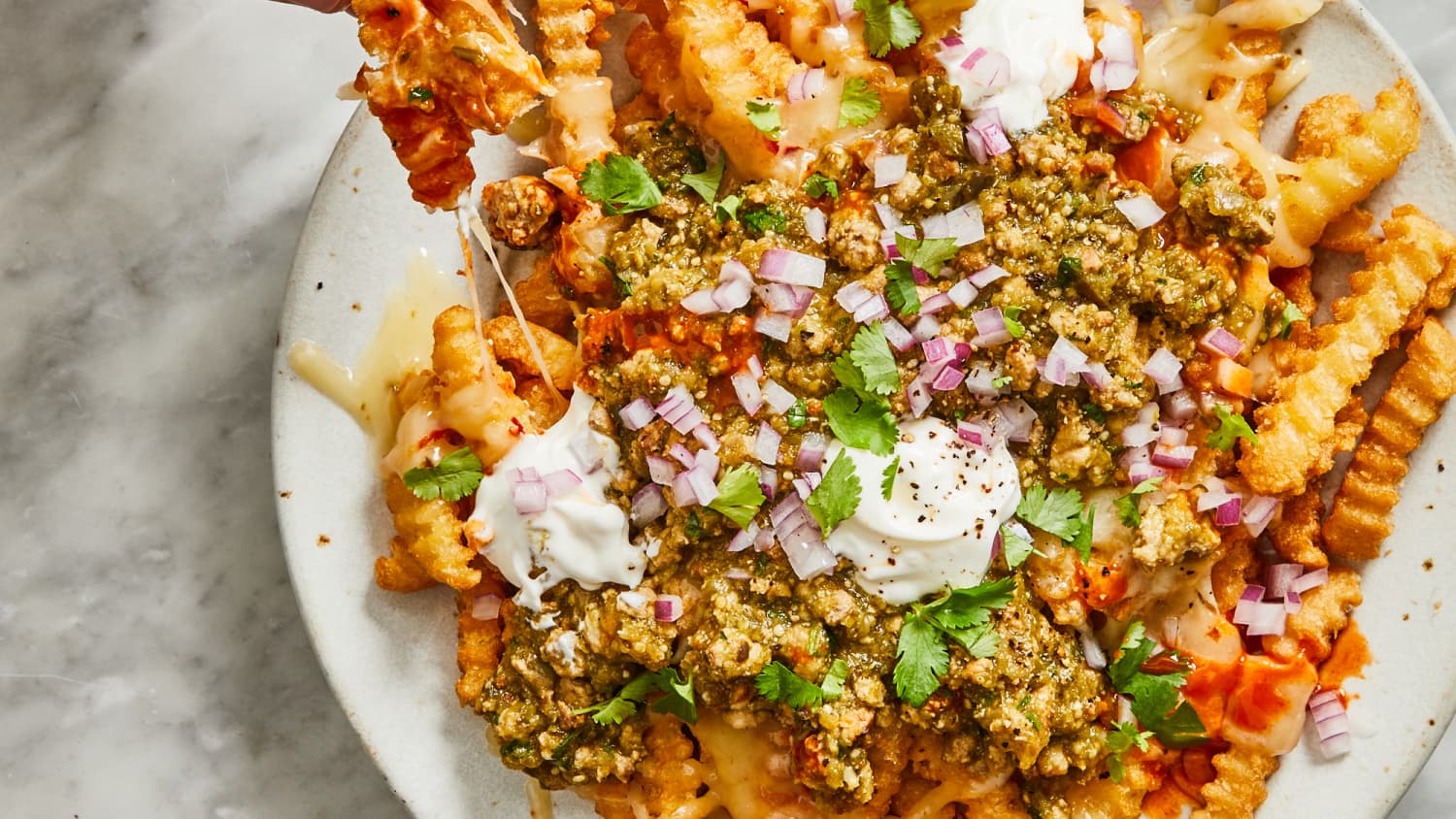 Instant Pot Green Chili Cheese Fries