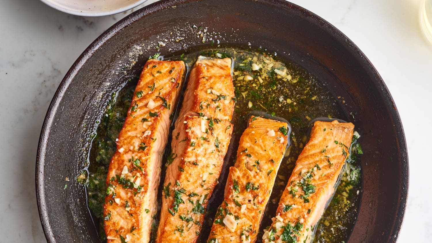 Fried salmon on sale