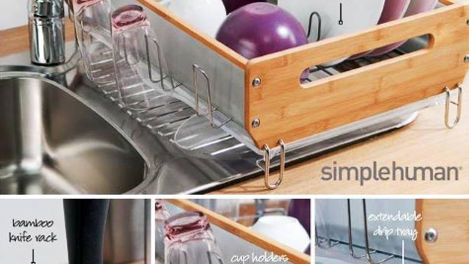 Simplehuman dish store rack dishwasher safe