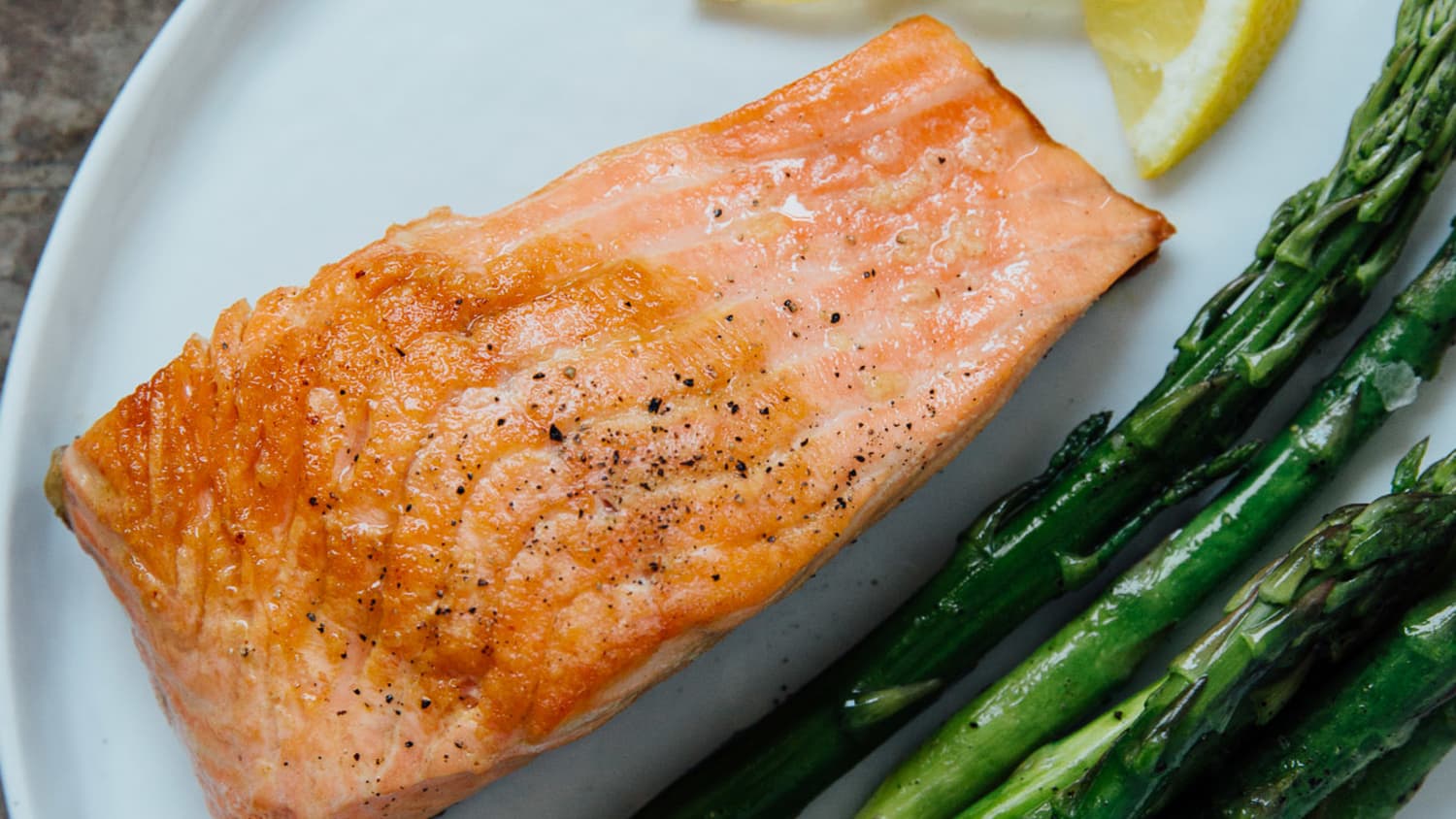 Salmon cooked shop in skillet