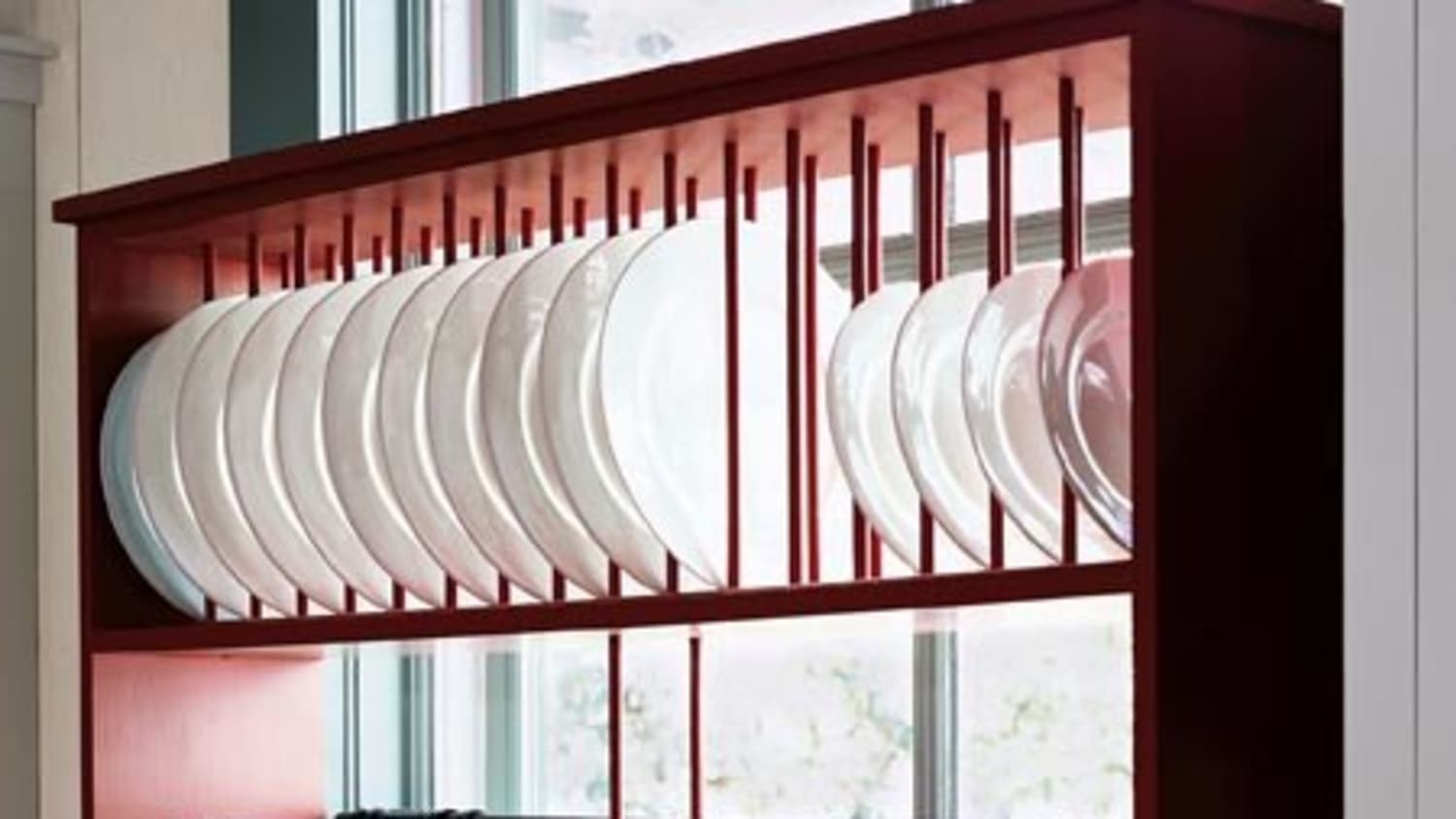 Look Plate Rack Storage Over the Window The Kitchn