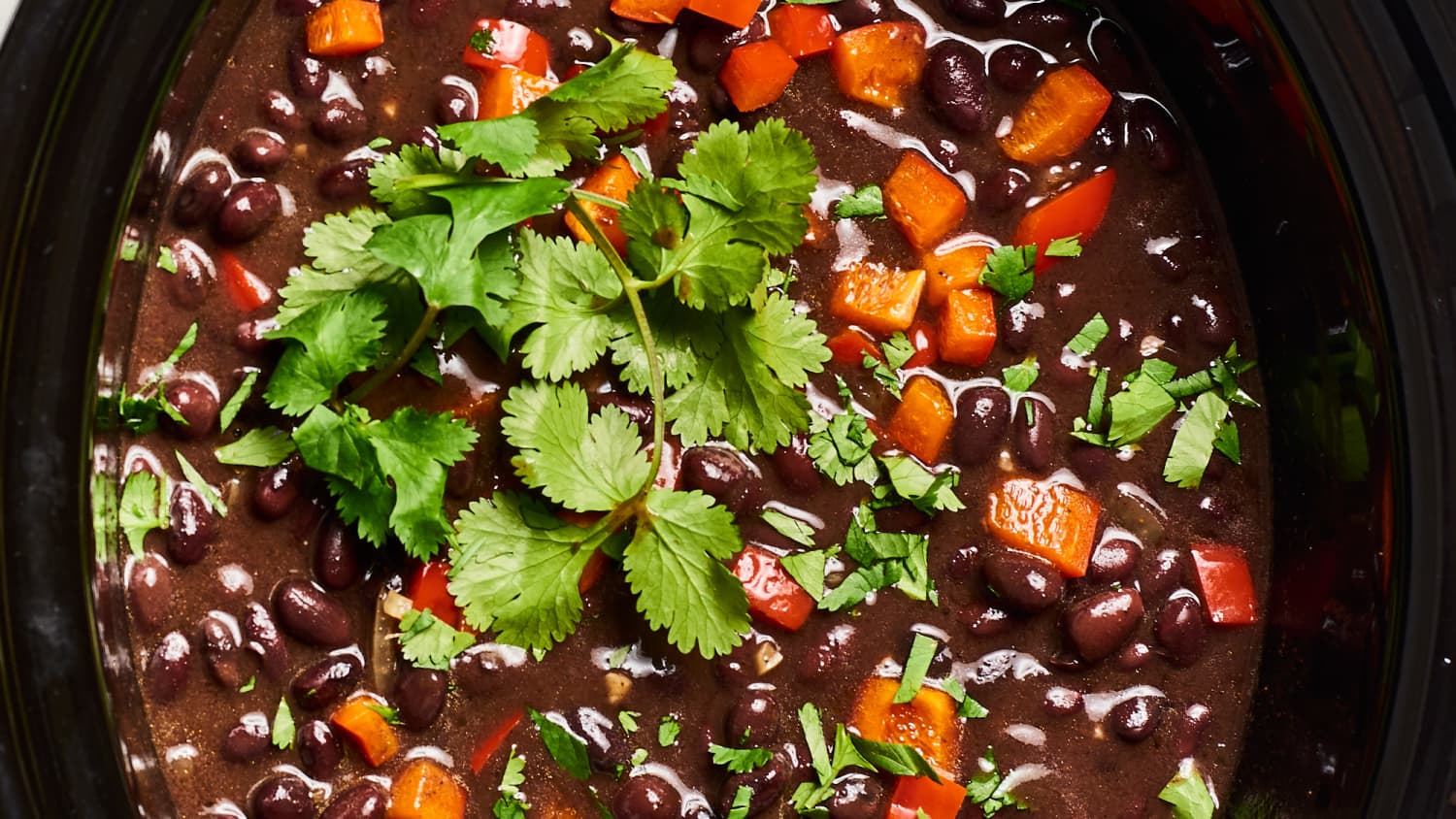 Slow cooker black bean soup sale
