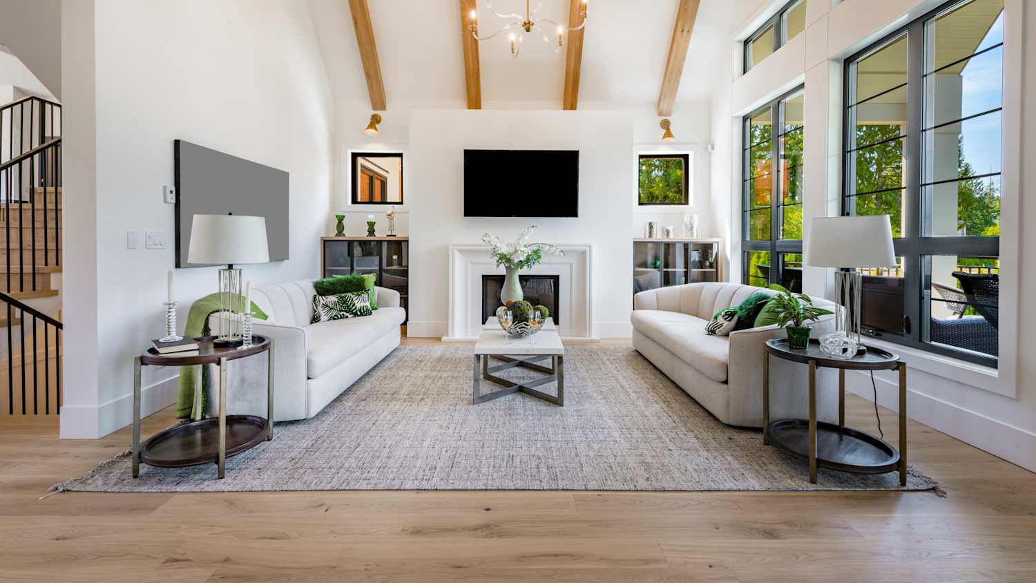Picture of Modern Farmhouse Living Room First Apartment Ideas