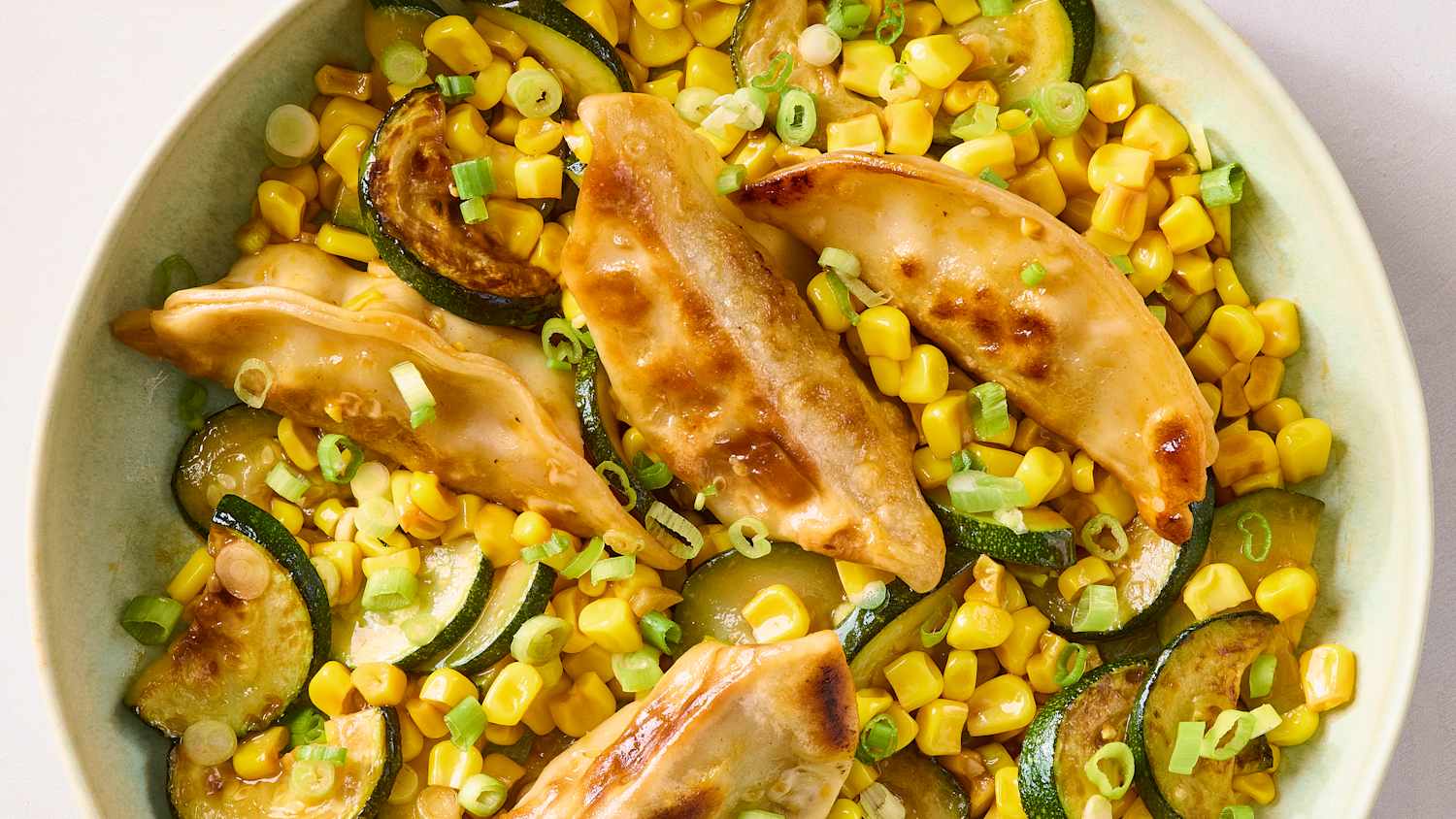 Summer Zucchini and Corn Dumpling Stir-Fry
