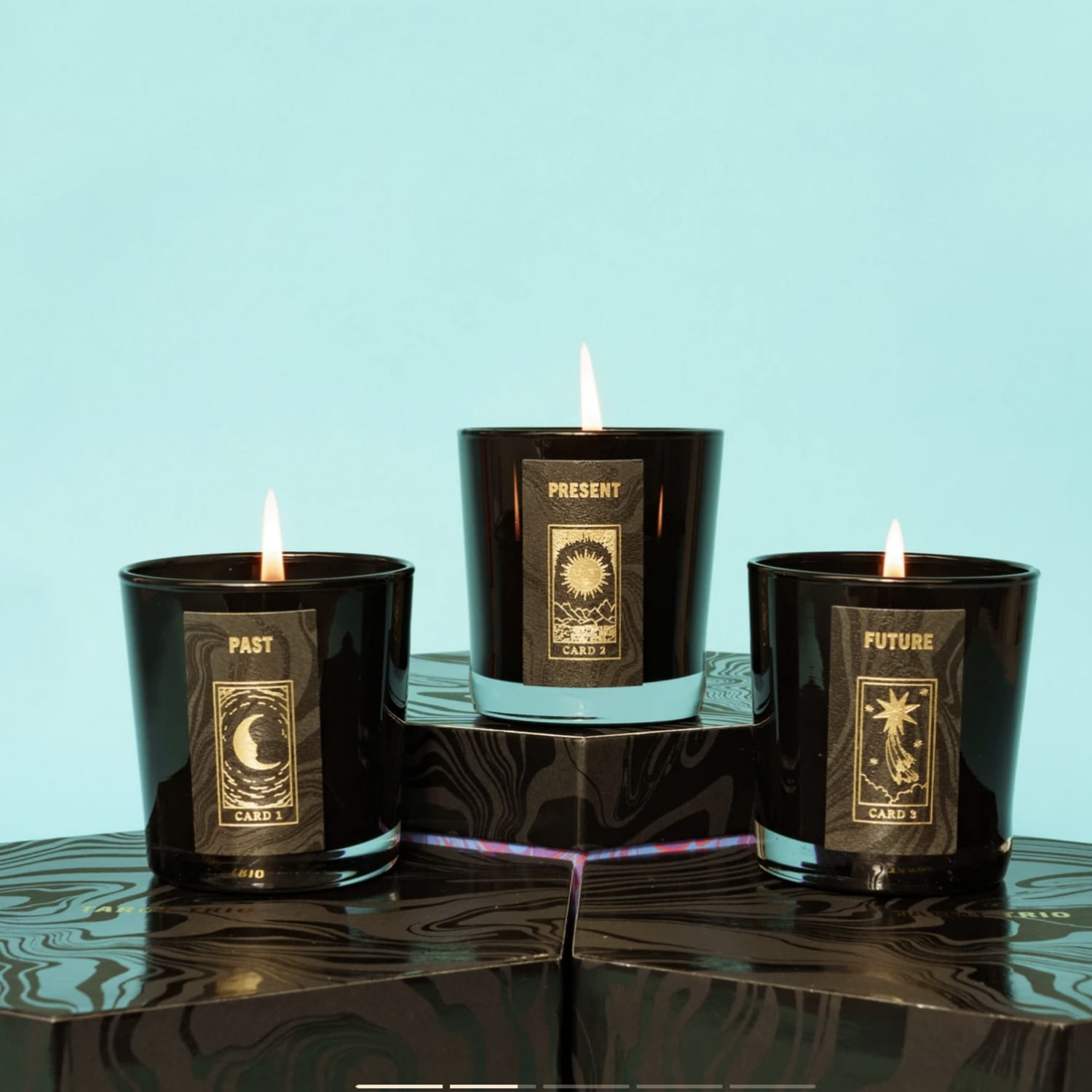 Birthdate Co. The Candle Trio Tarot Card Candle Launch | Apartment Therapy