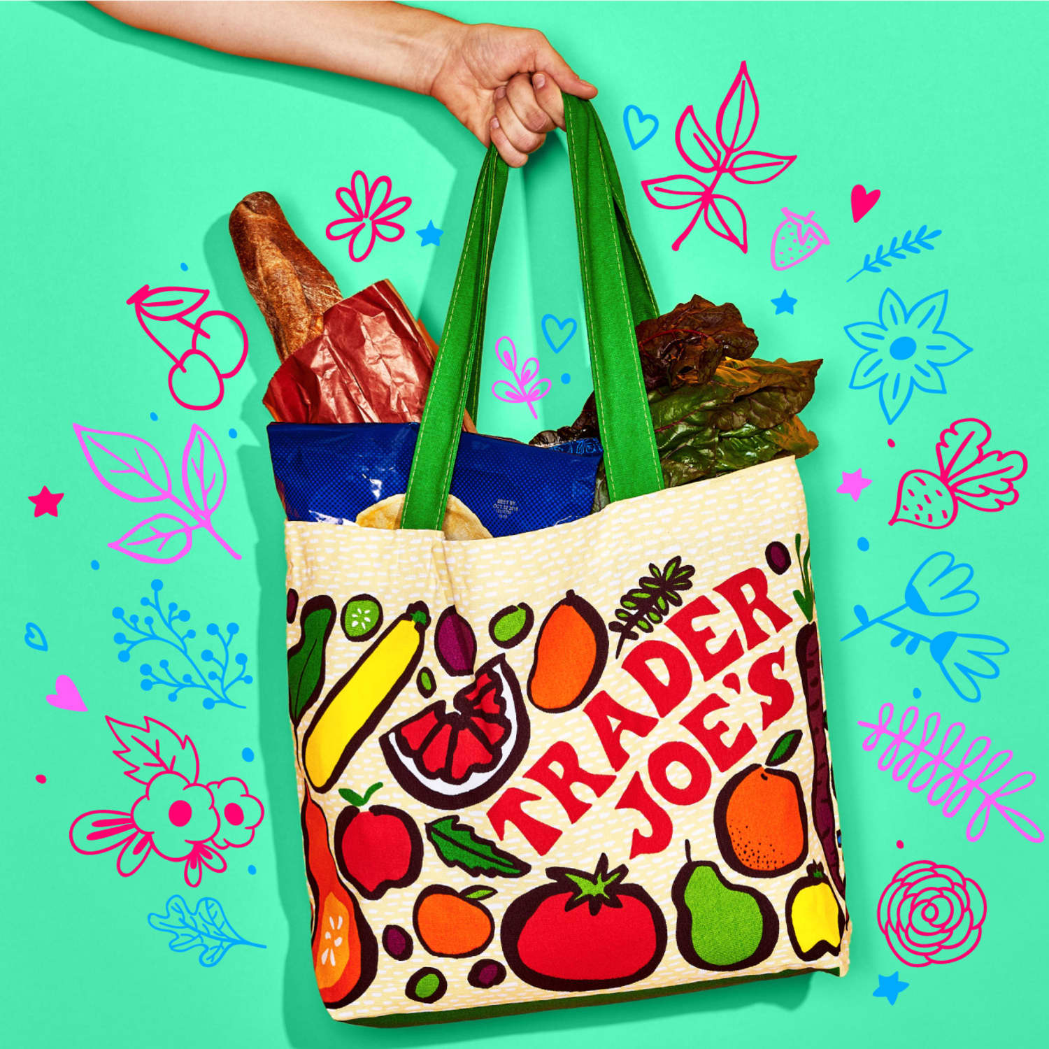 Trader Joe's 2019 Mystery pack 3 Reusable Shopping Grocery Tote Bags LIMITED 