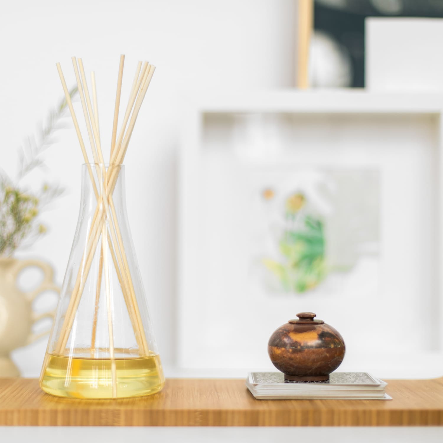Rattan Reed Fragrance Diffuser Essential Oil Sticks Ball Home Bathroom Decor 