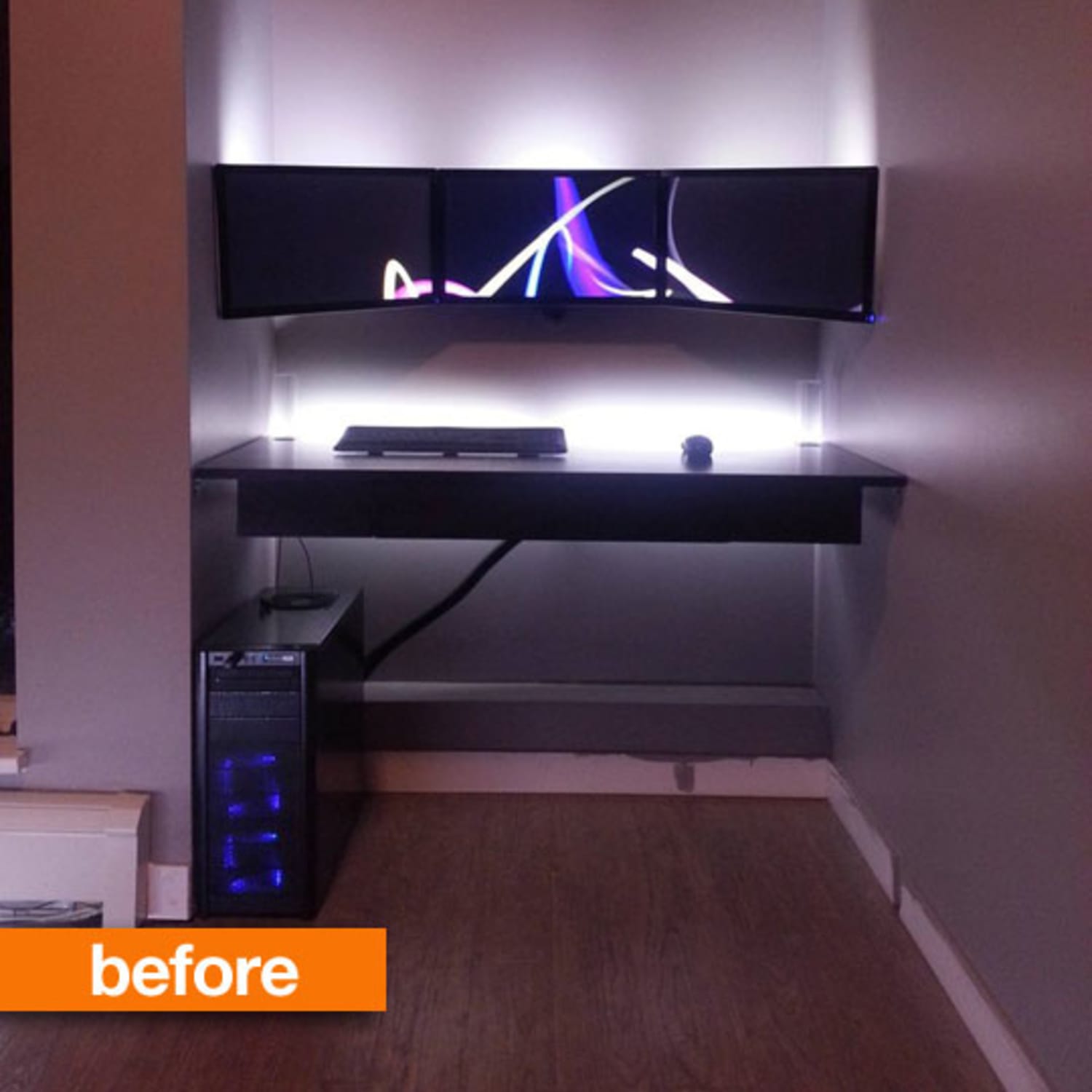 Before \u0026 After: The Converted Closet Floating Desk Home Office | Apartment  Therapy, image size:1500x1500