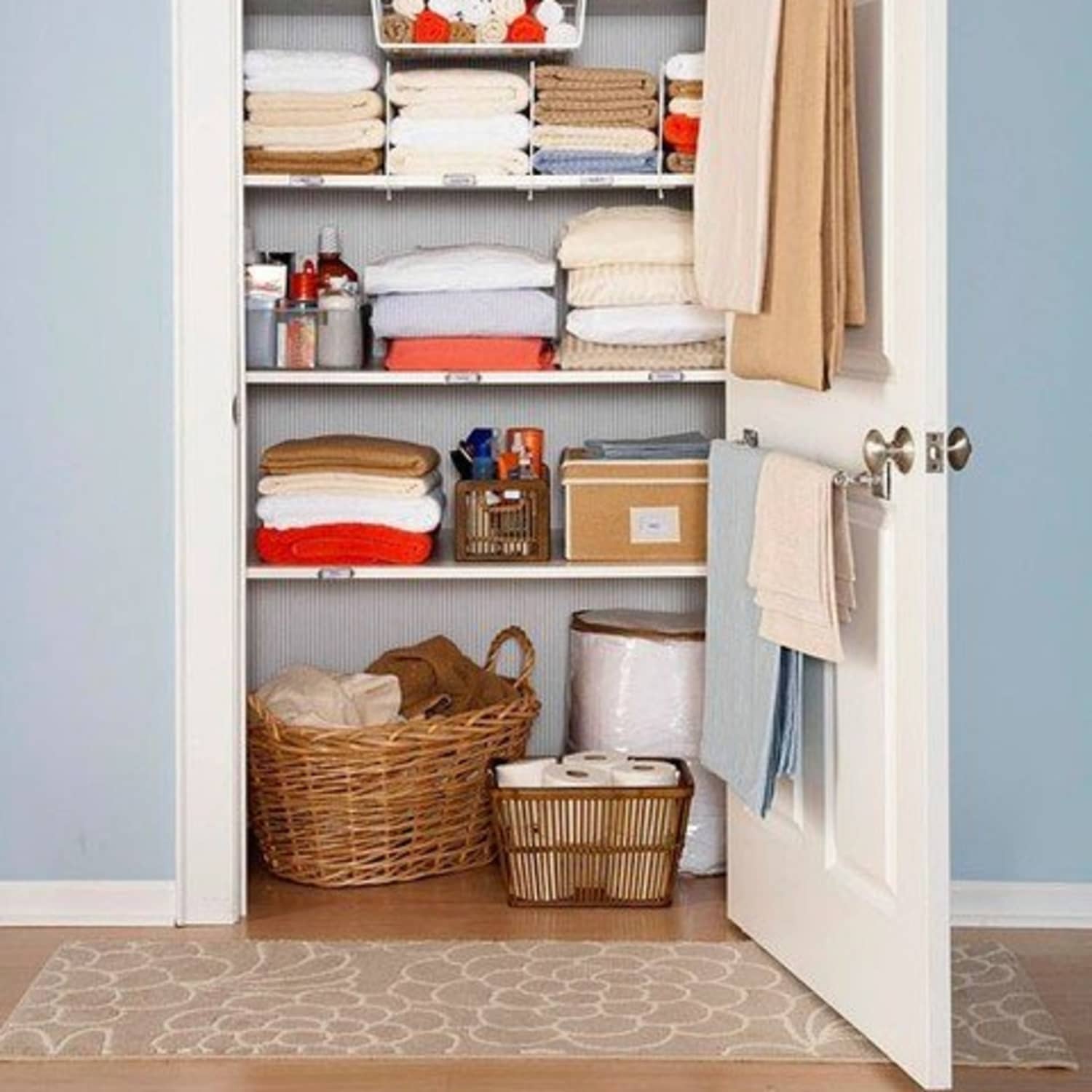 6 Ways To Get More Space Out Of A Tiny Linen Closet Apartment Therapy