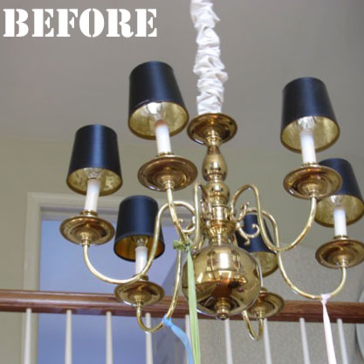 Spray Paint Light Fixture Hack in Trendy Antique Brass