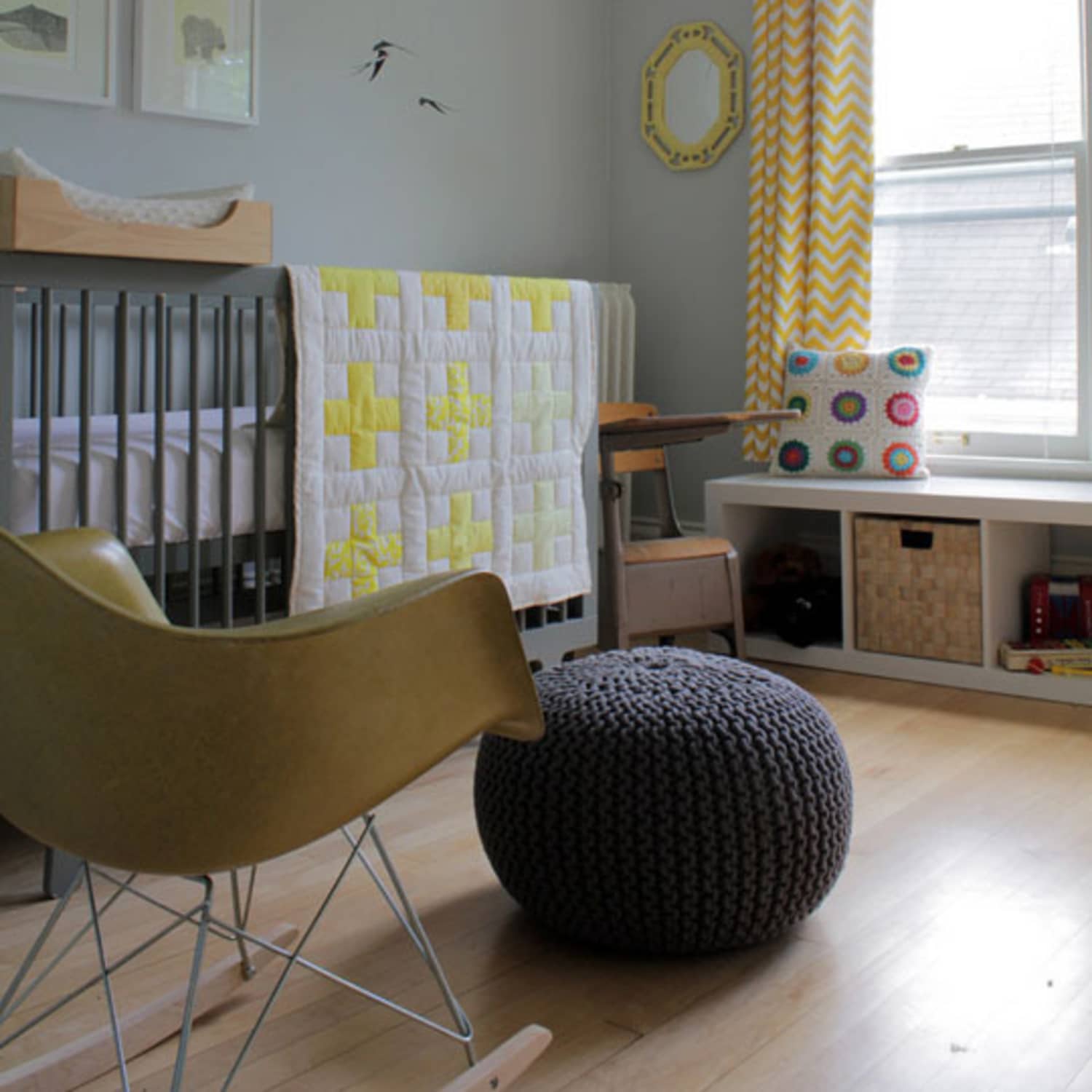 light grey baby room