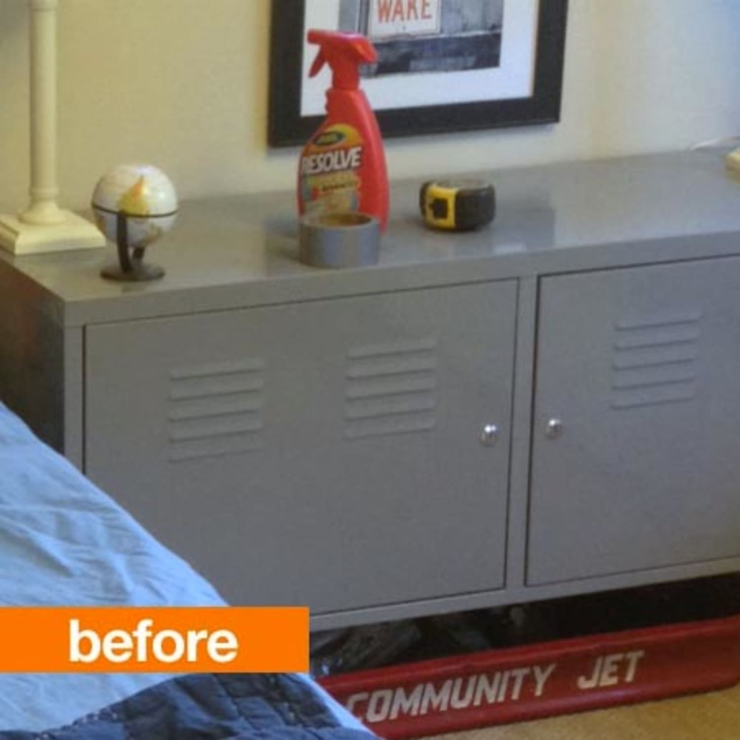 Before After Aged Steel Look Ikea Cabinet Apartment Therapy