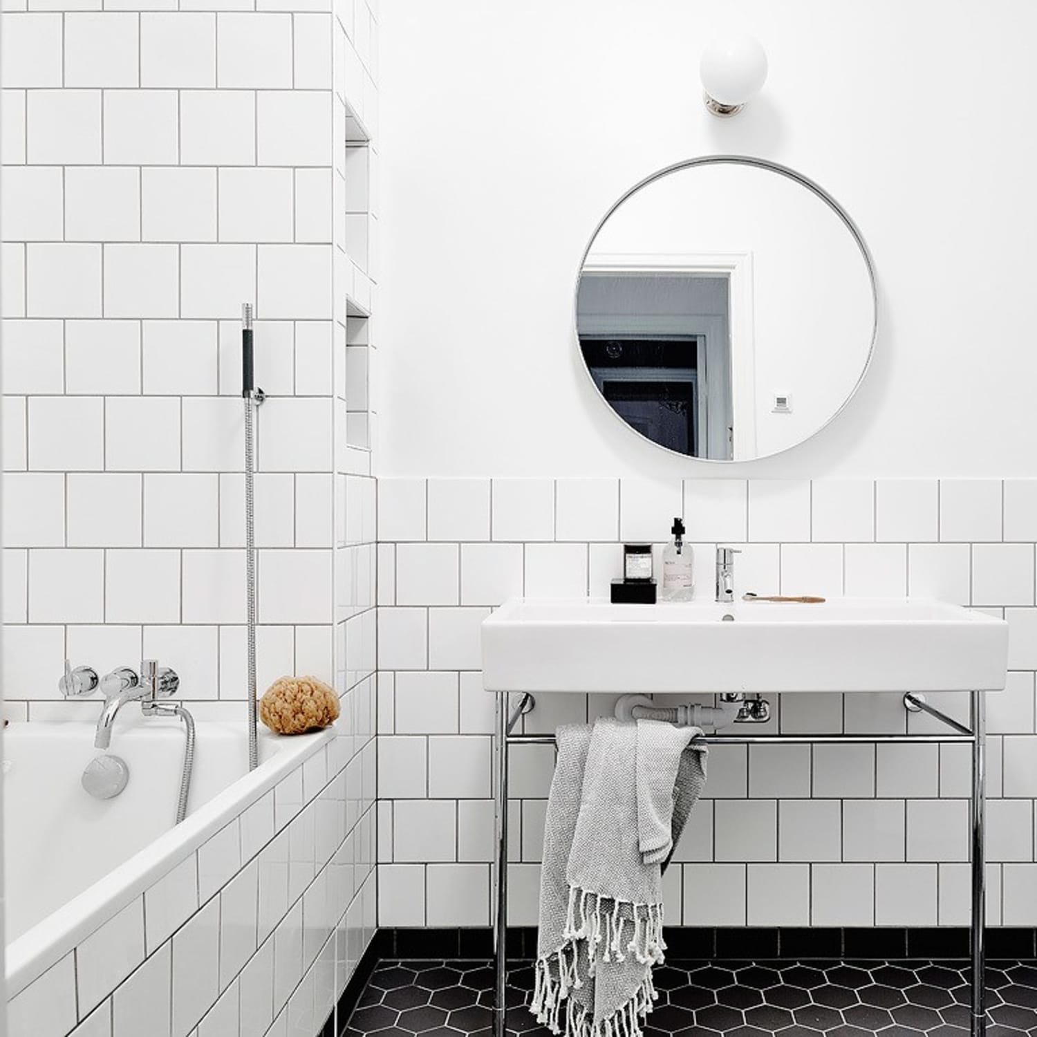 Remodeling Recipe A Budget Friendly Bathroom Design Combo Apartment Therapy,Dancing Girl Outline Glass Painting Designs Images