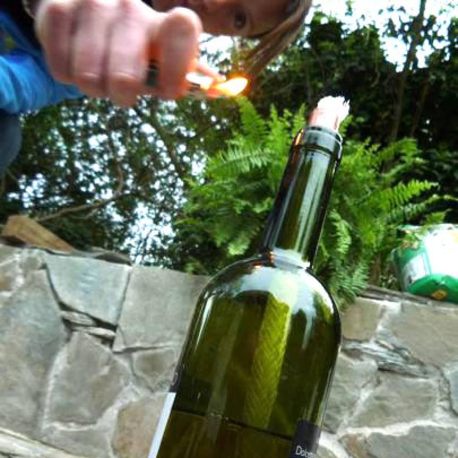 How To Make A Wine Bottle Tiki Torch For Under 4 00 Apartment