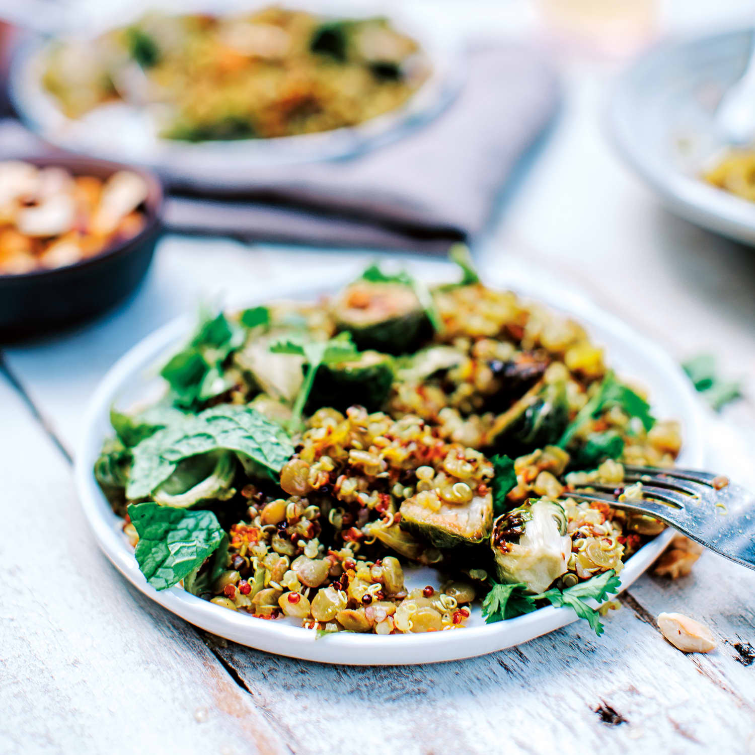 Recipe Honey Roasted Sprouts With Lentils Quinoa Pilaf Kitchn
