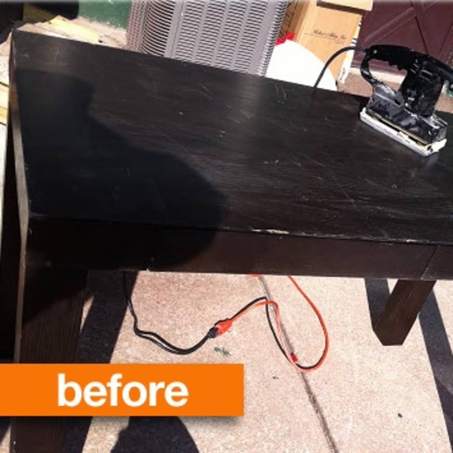 Before After A Battered To Bold West Elm Parsons Desk