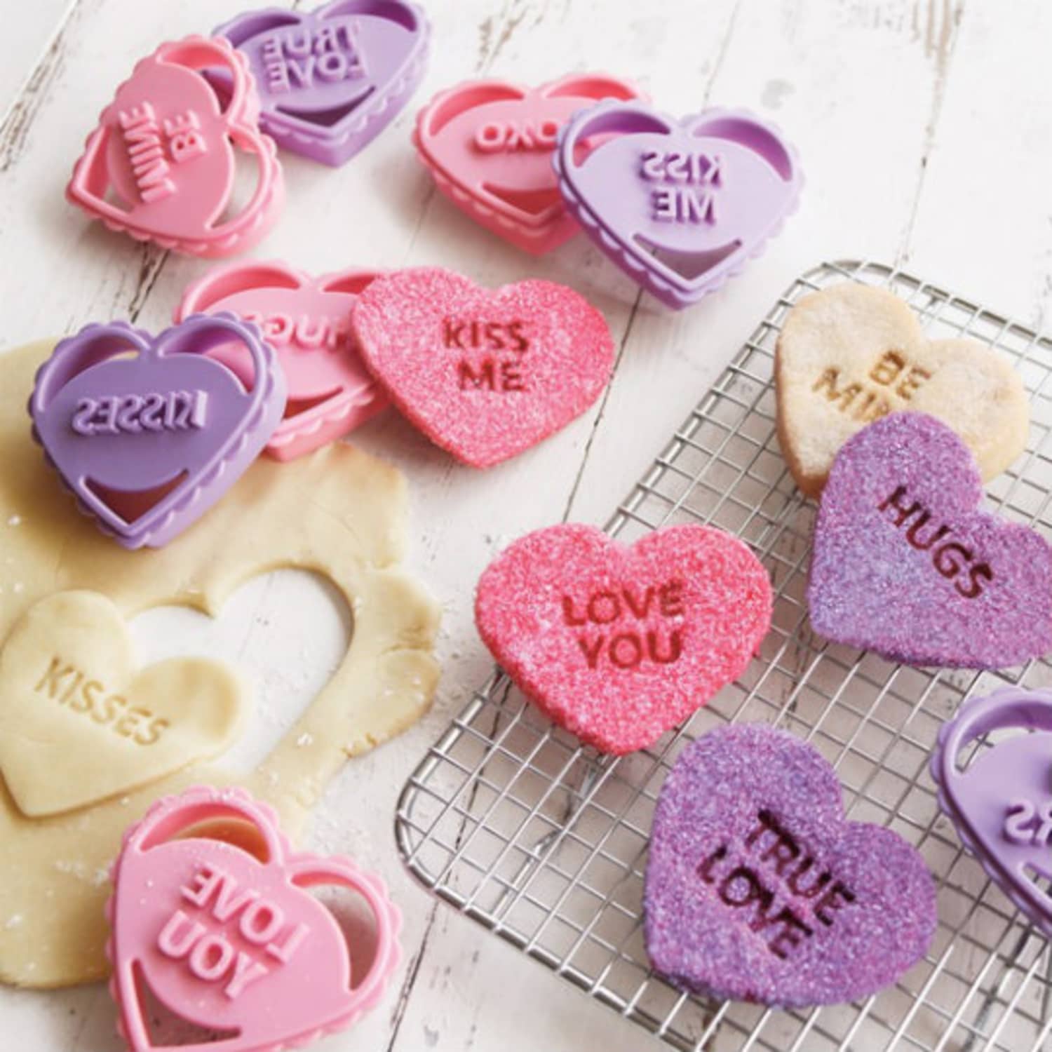 Valentine's Candy Conversation Heart with Imprint Cookie Cutter PLA Plastic 
