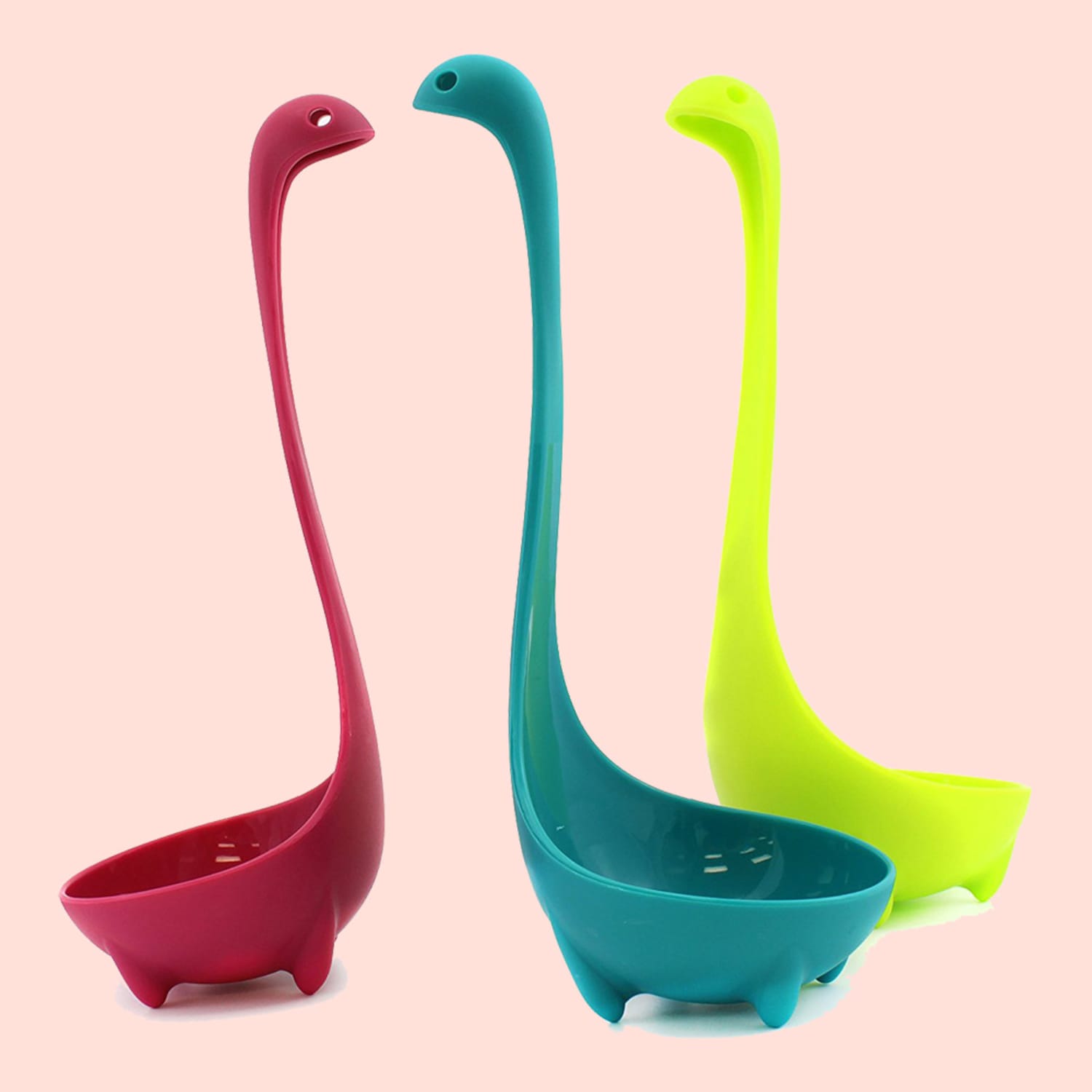 Cute Loch Nessie Monster Stand Soup Spoon Ladle Filter Colander Kitchen  Creative Design