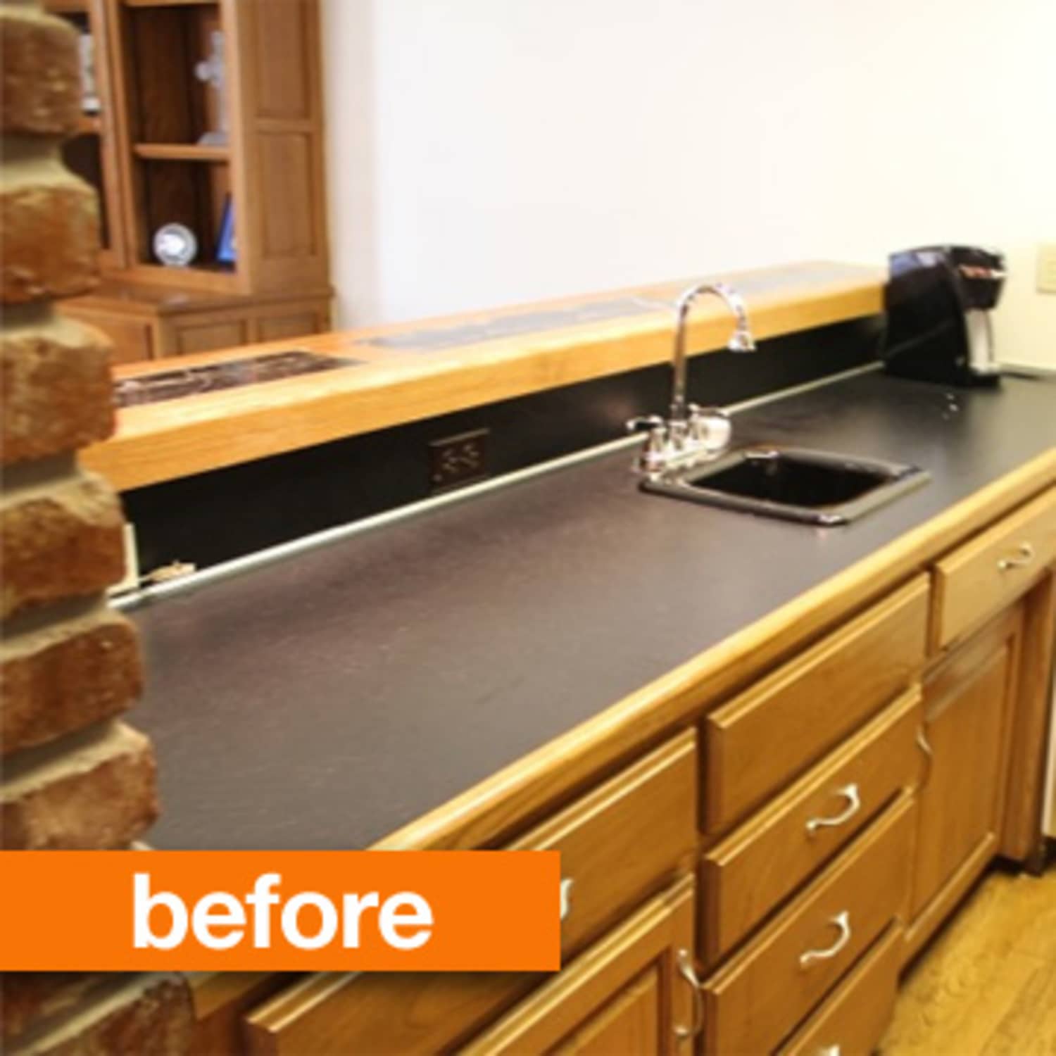 Before After Laminate Countertop Goes Concrete Apartment Therapy