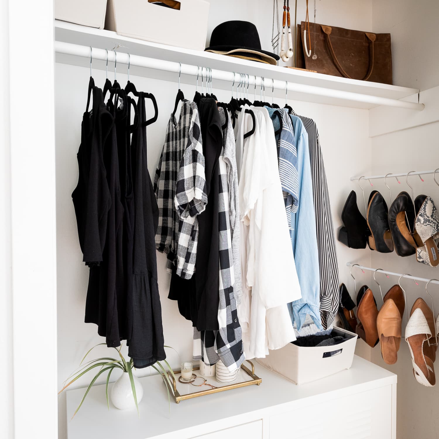A Closet Update: Hacking Shelves for Boot & Shoe Storage  Shoe shelf in  closet, Closet shoe storage, Shoe storage