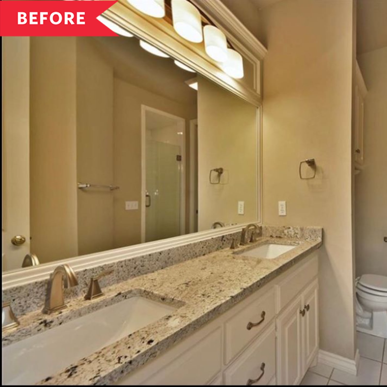 Before And After Diy Redo Of A 1990s Bathroom Featuring Patterned