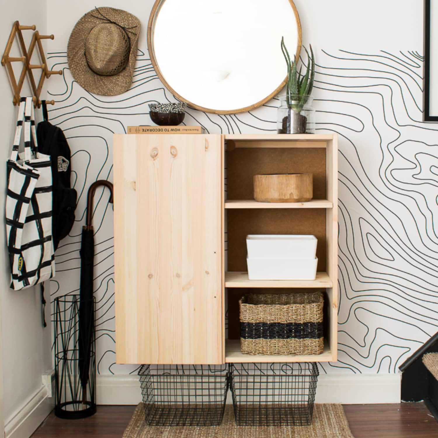 Mid-Century Shoe Rack, Entryway Organization