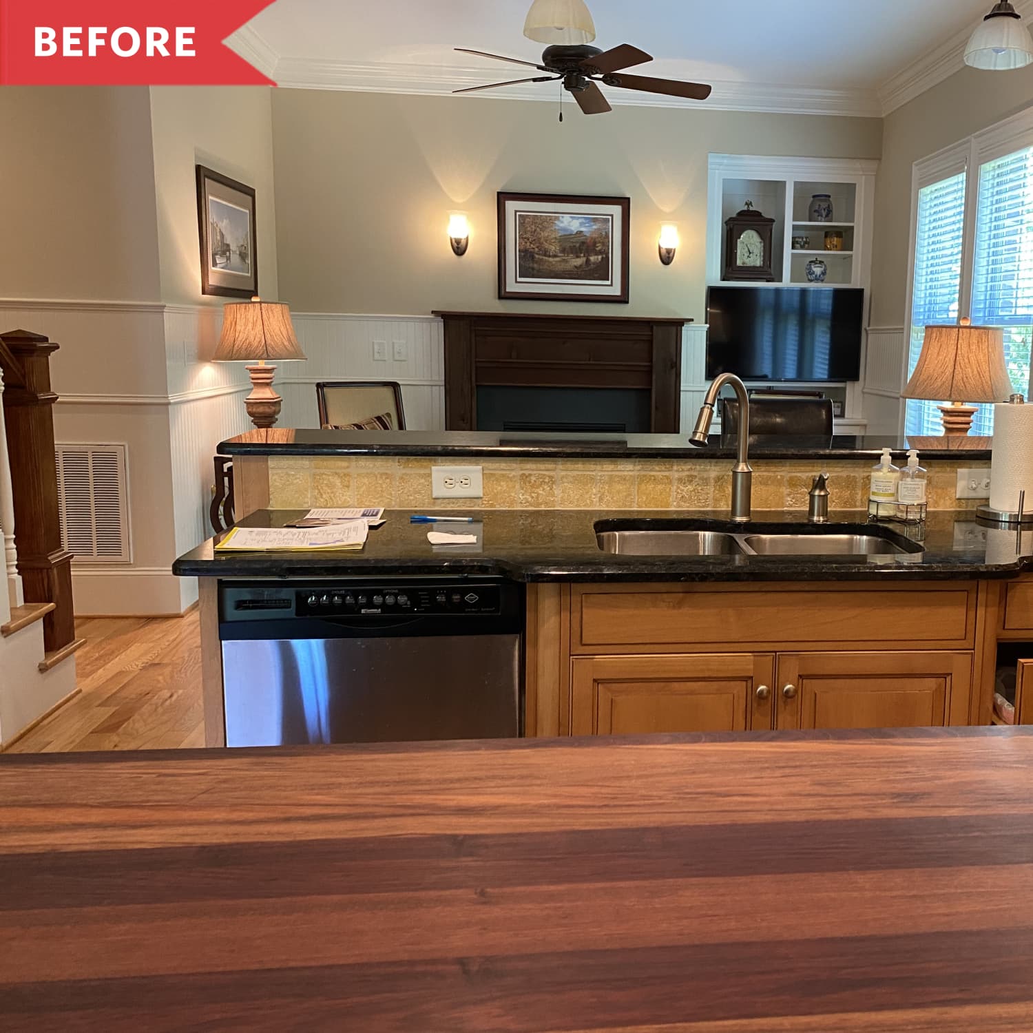 Black and White Kitchen Makeover - Working with Old Cabinets ...
